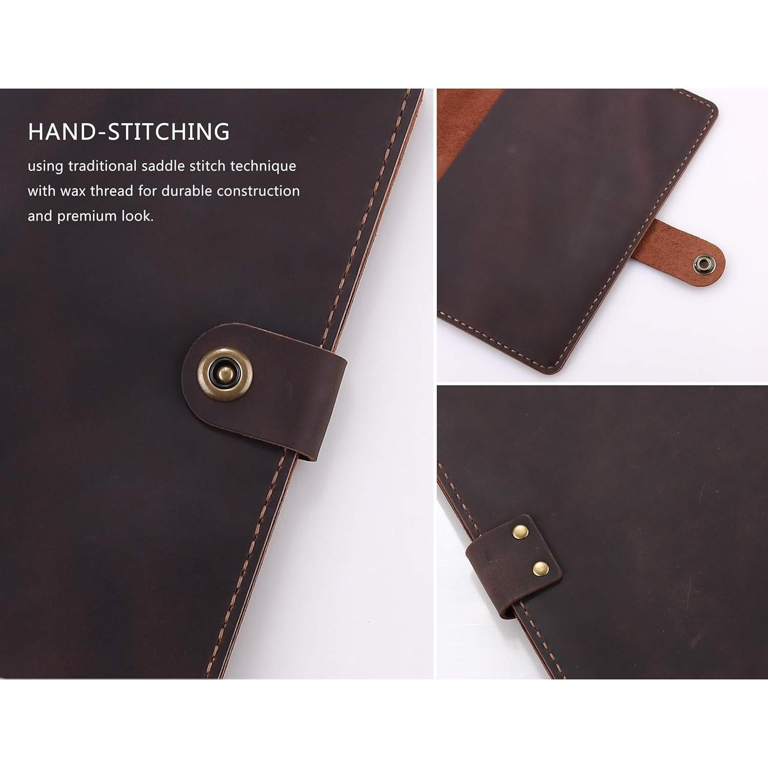 Cubierta de Cuero Robrasim A5 Hecha a Mano - Café