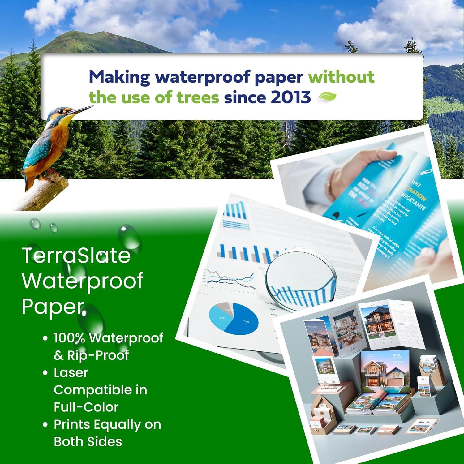 Papel Premium TerraSlate Resistente al Agua 50 Hojas 21.6x27.9cm