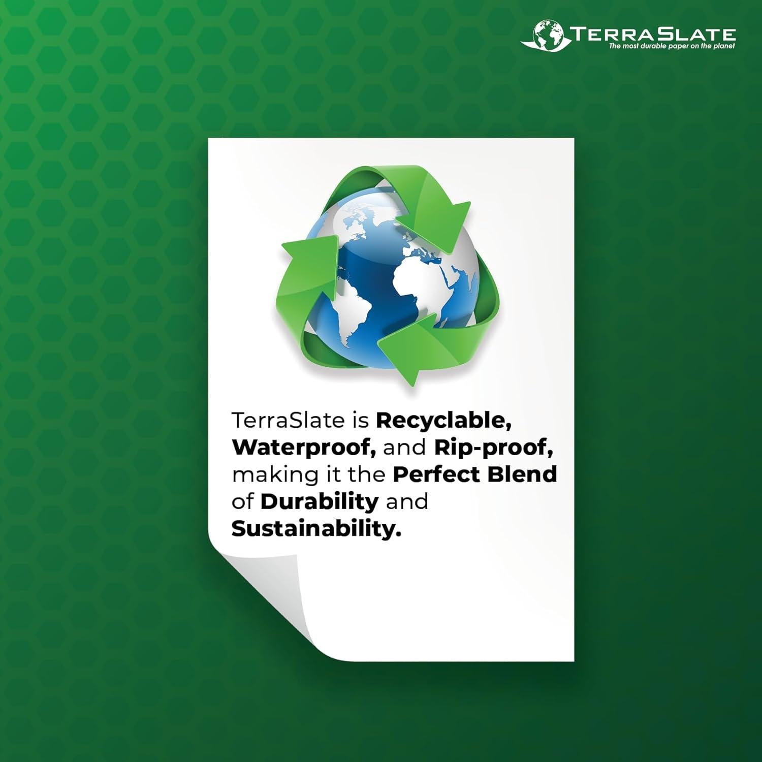 Papel Premium TerraSlate Resistente al Agua 50 Hojas 21.6x27.9cm