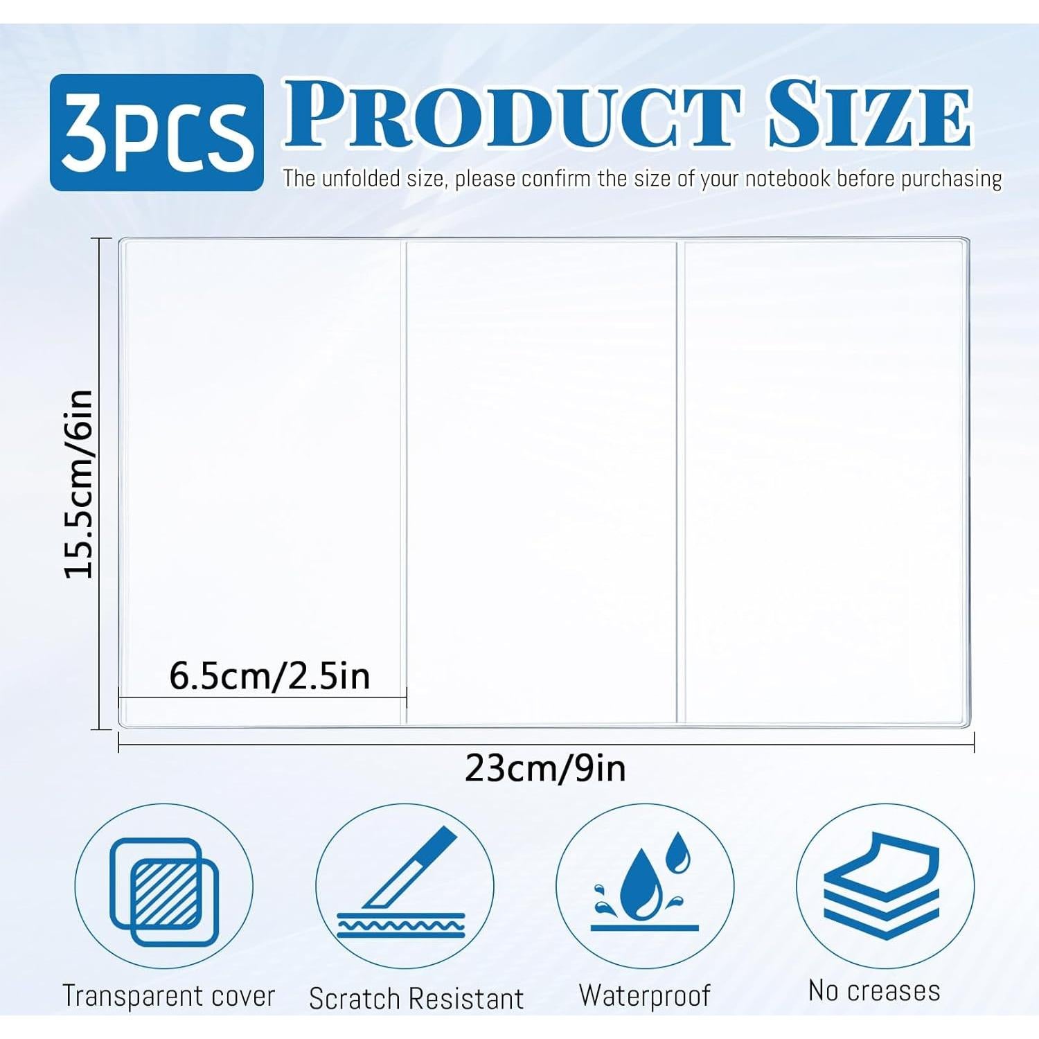 Cubiertas de libro A6 Betinyar 3PCS PVC Transparente