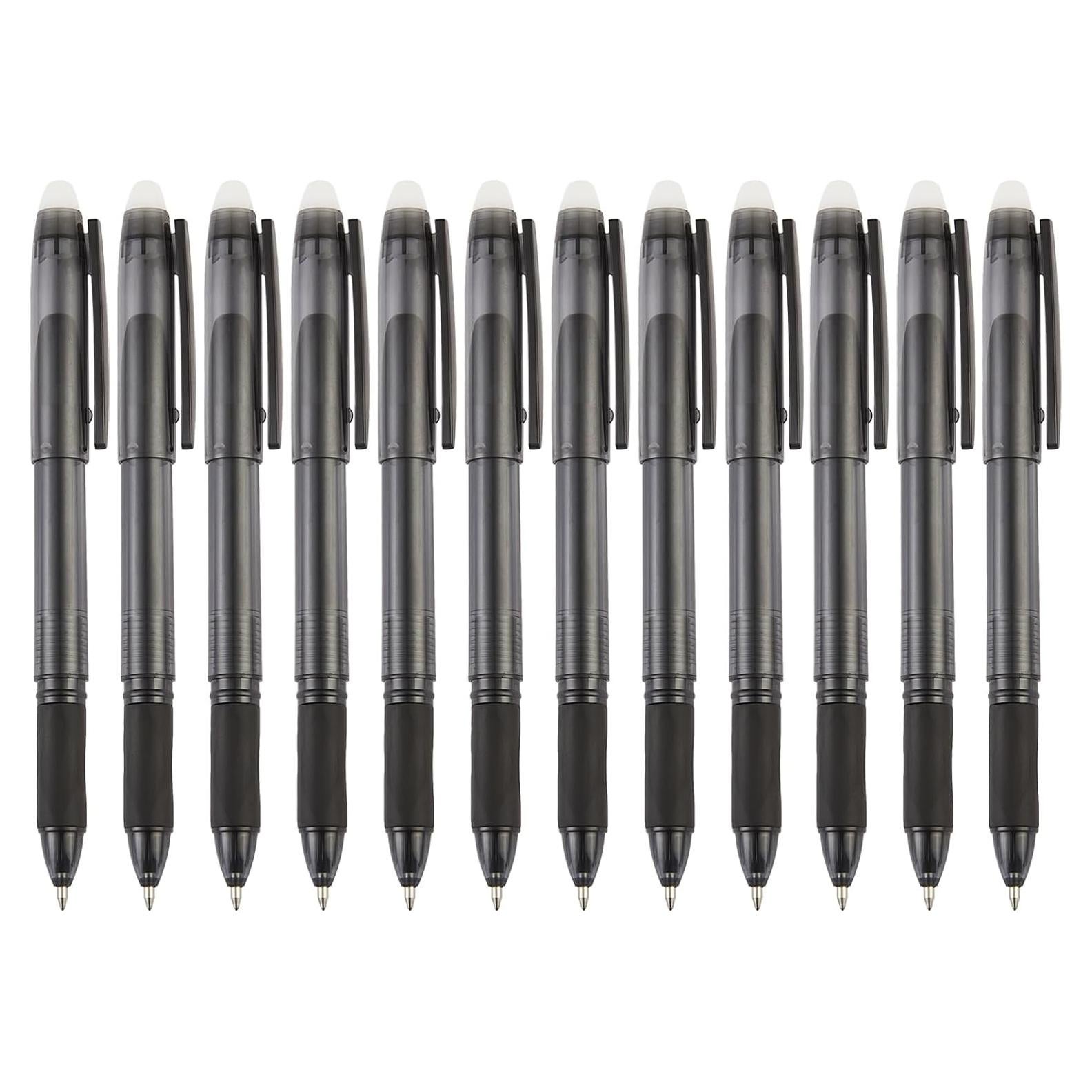 Bolígrafos de Gel Borrables Volcanics 0.7mm Negro - Paquete 12