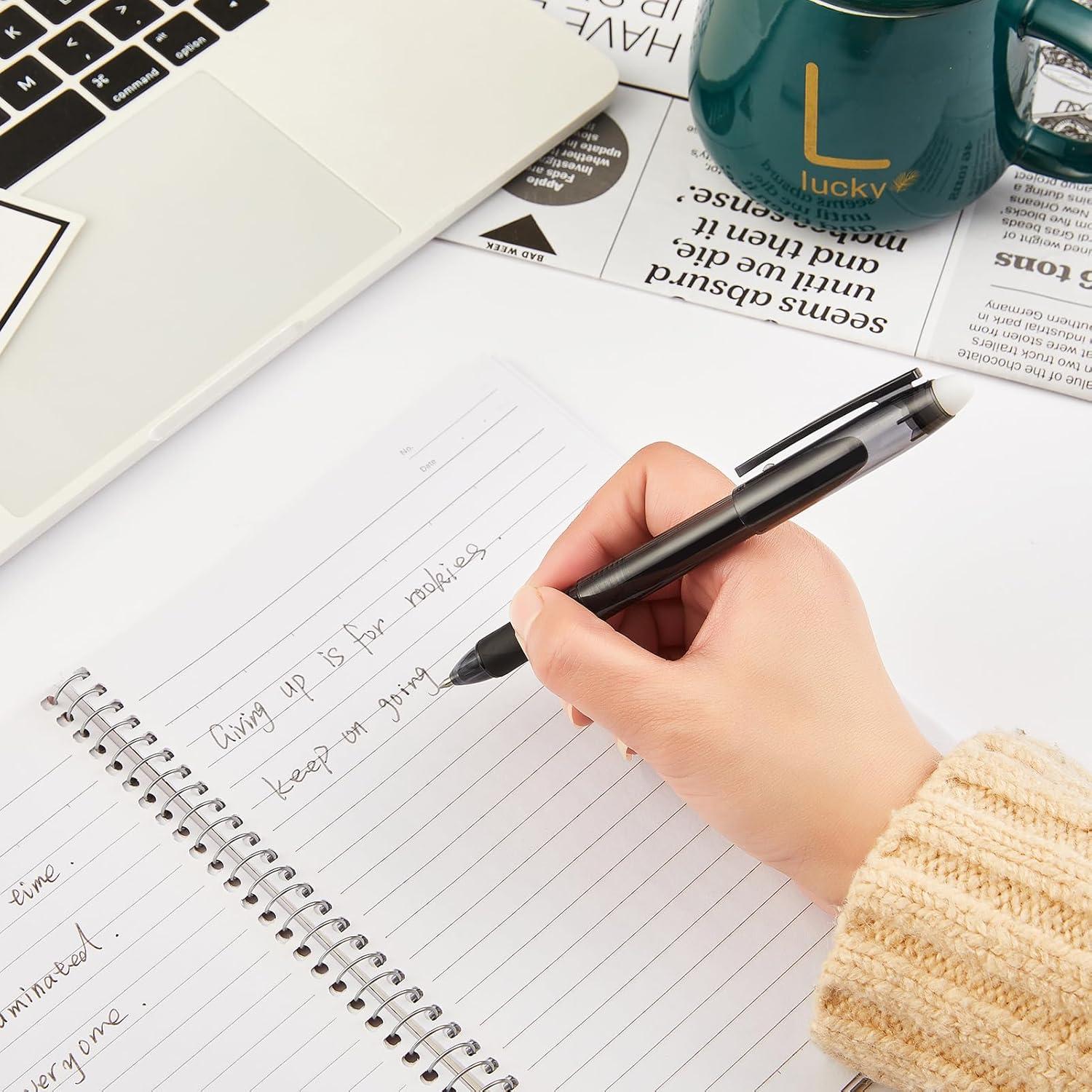 Bolígrafos de Gel Borrables Volcanics 0.7mm Negro - Paquete 12