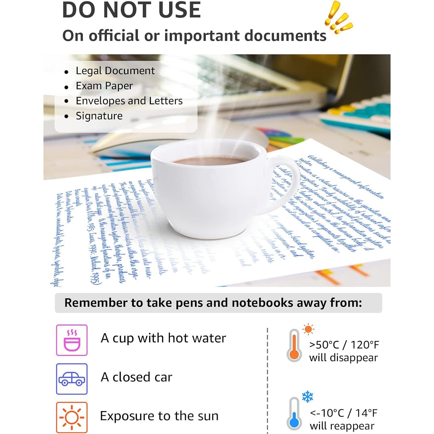 Bolígrafos de Gel Borrables KERIFI 0.7mm Azul - Paquete de 8