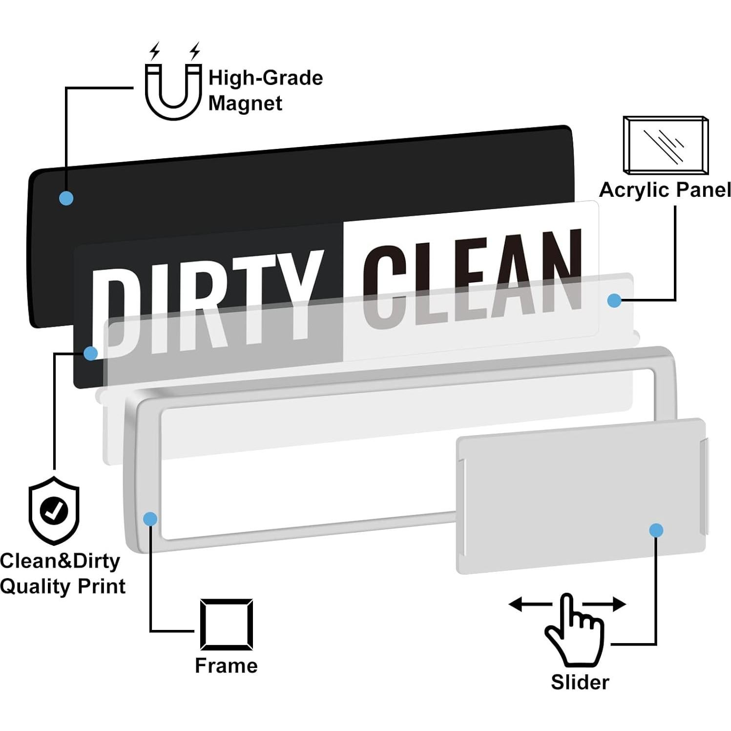 Imán de Lavavajillas KitchenTour Limpio Sucio 17.78x5.08cm