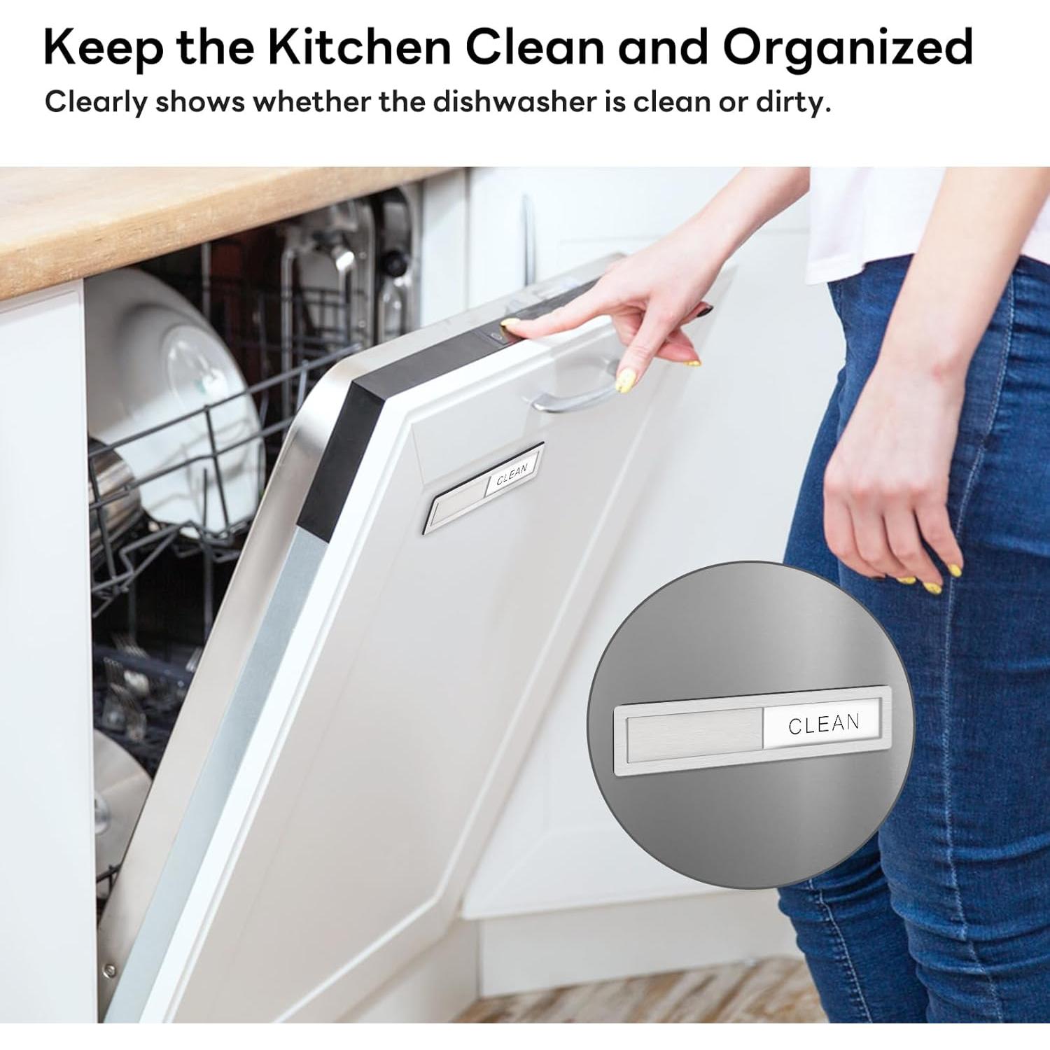 Imán de Lavavajillas KitchenTour Limpio Sucio Acero Inoxidable