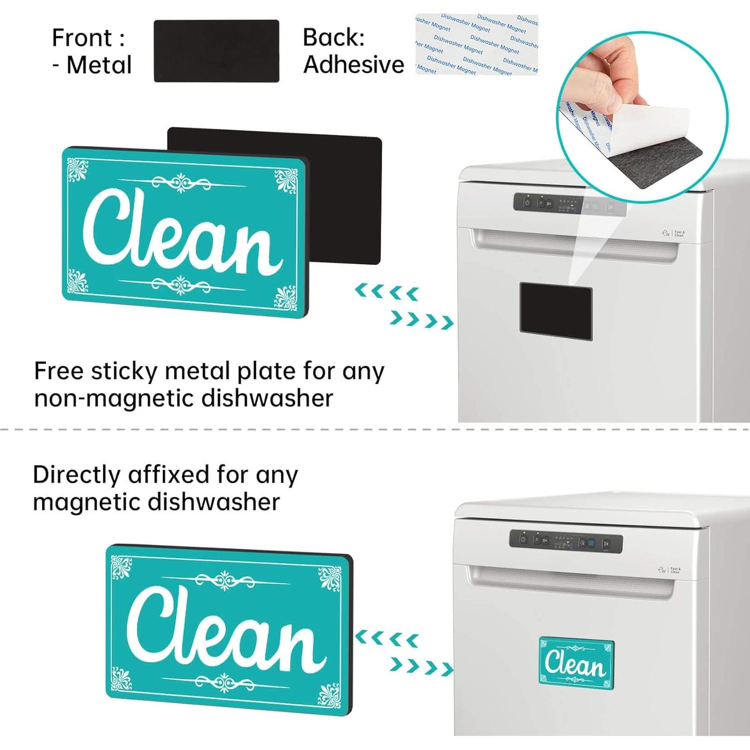 Imán de Lavavajillas Sucio Limpio PSLER Verde y Gris