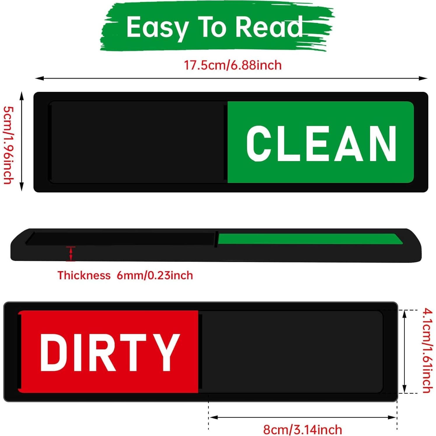 Imán de Lavavajillas Limpio Sucio PSLER 17.46x4.99cm Negro