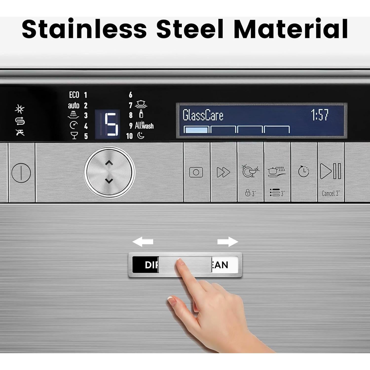 Imán de Lavavajillas Limpio Sucio Cimkiz Acero Inoxidable 18x4cm