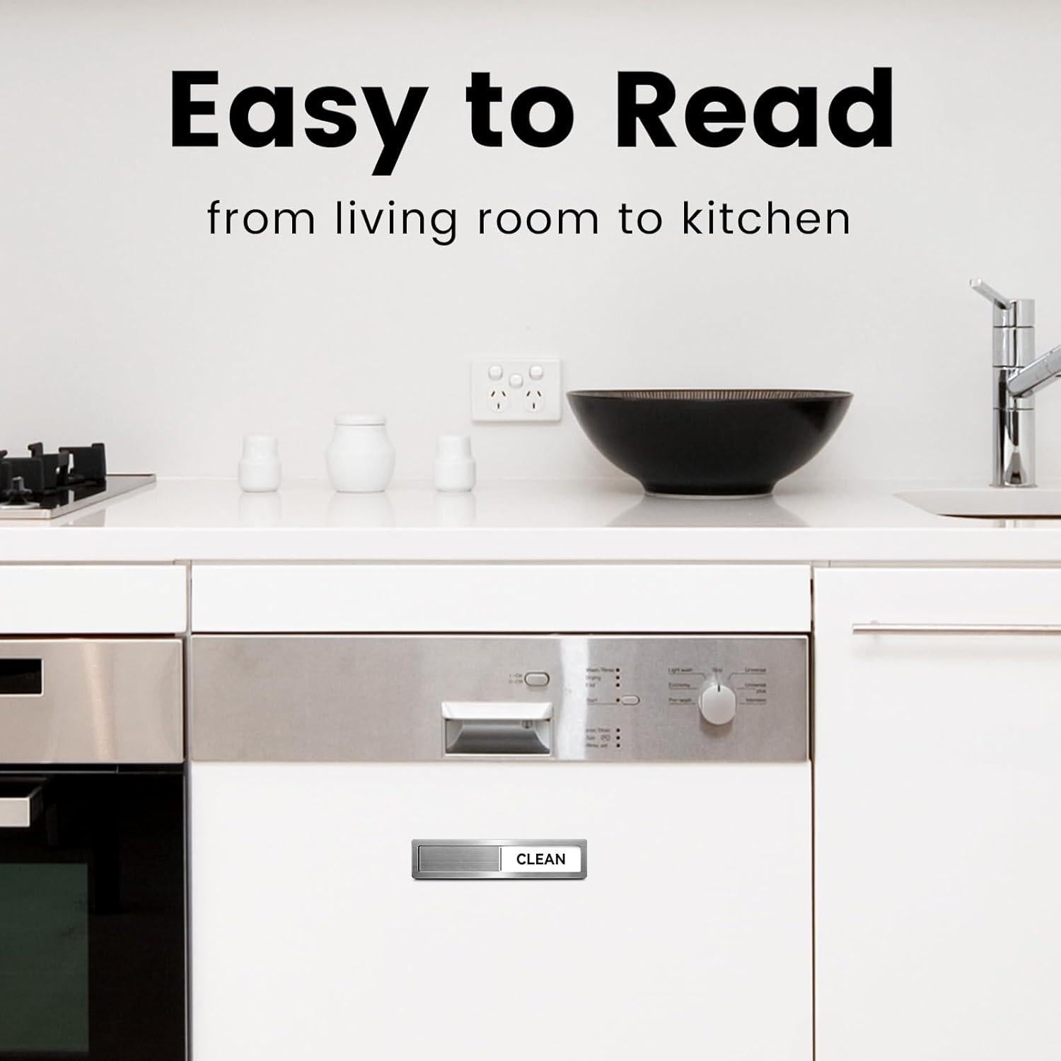 Imán de Lavavajillas Limpio Sucio Cimkiz Acero Inoxidable 18x4cm