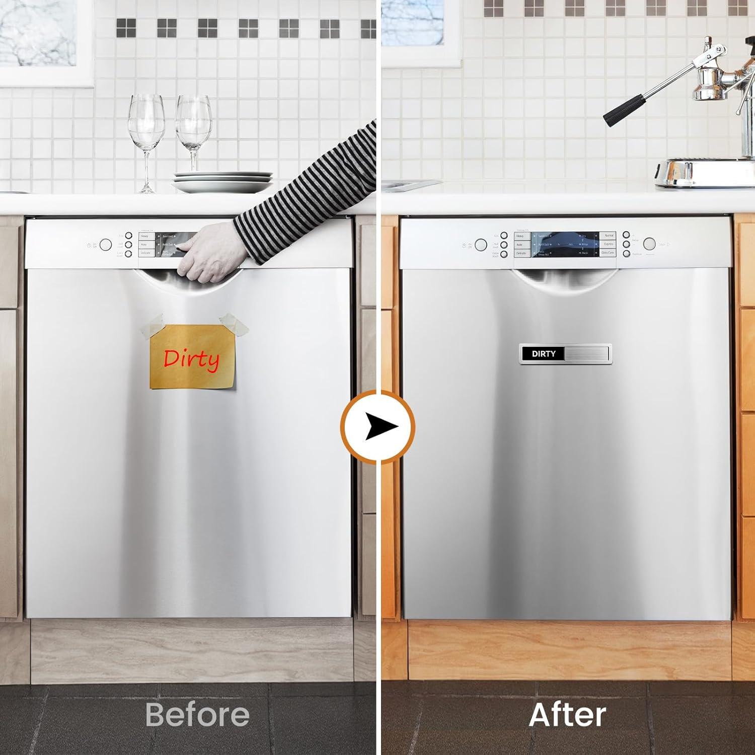 Imán de Lavavajillas Limpio Sucio Cimkiz Acero Inoxidable 18x4cm