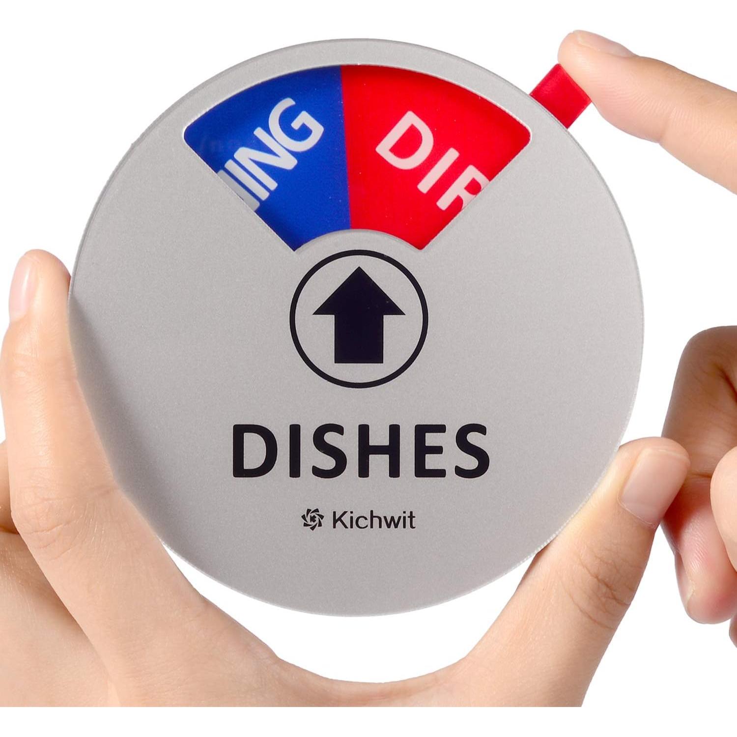 Kichwit Imán de Lavavajillas Limpio Sucio 10.16 cm Plata