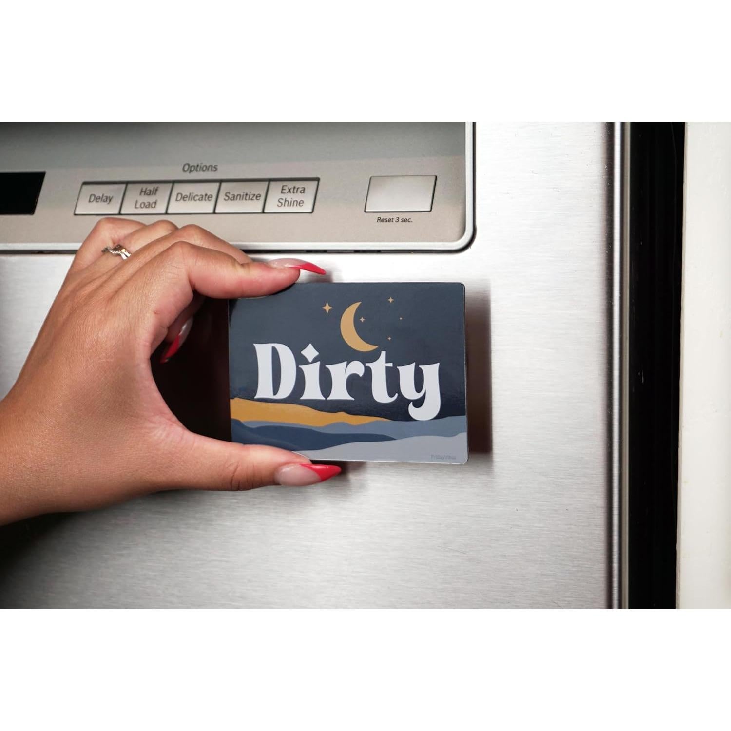 Imán de Lavavajillas FridayVibez Limpio/Sucio Boho Rubor