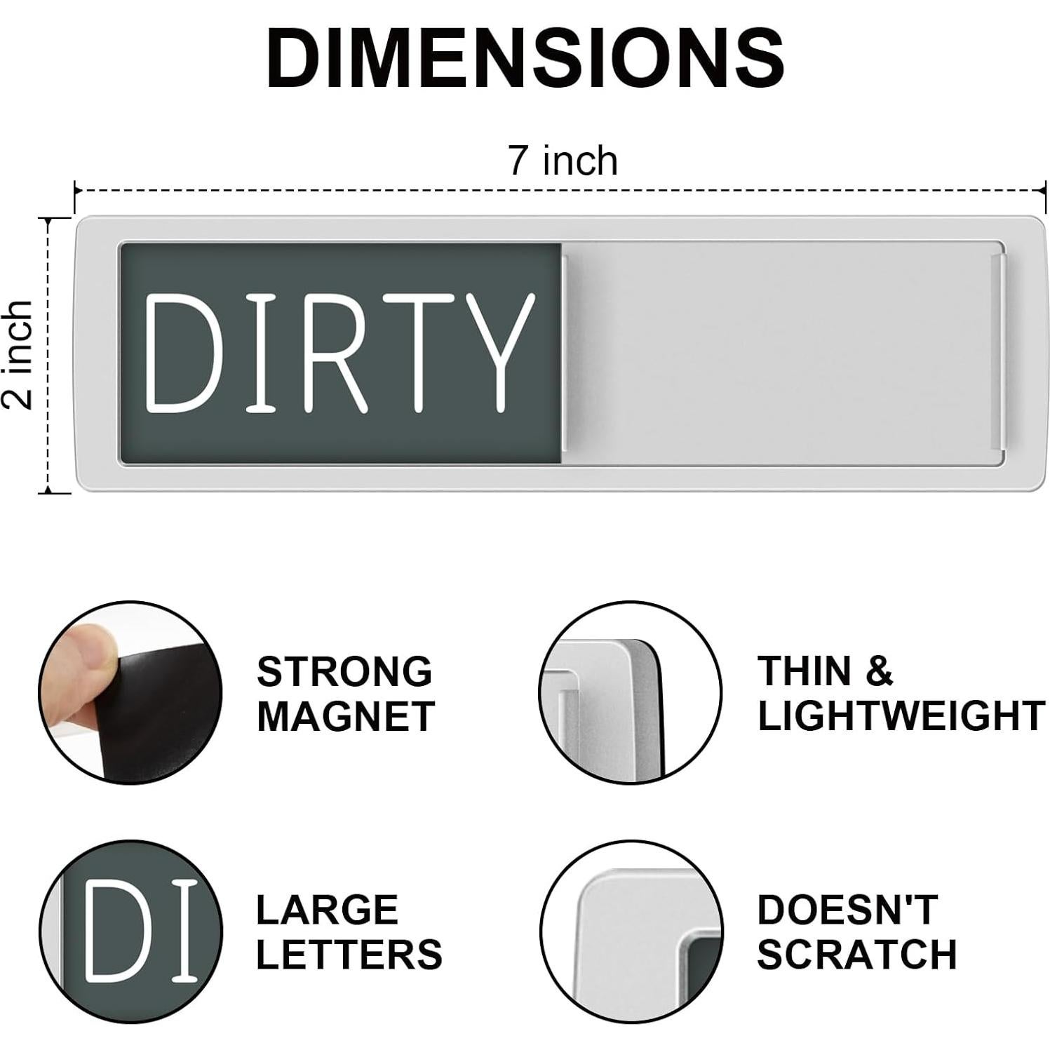 Imán para Lavavajillas YauYik Limpio Sucio 17.78x5.08cm