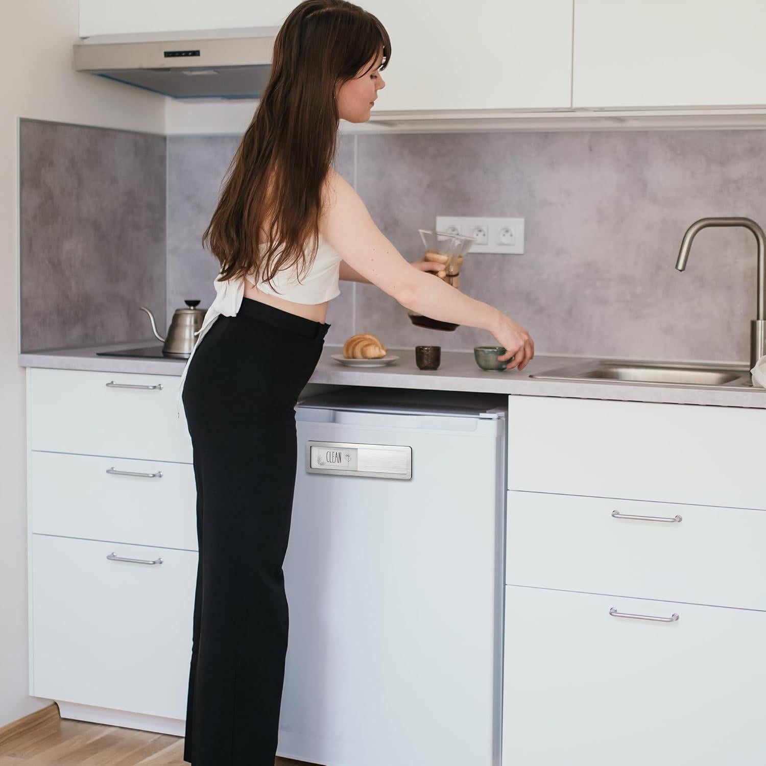 Imán de Lavavajillas Limpio Sucio Abudada Acero Inoxidable