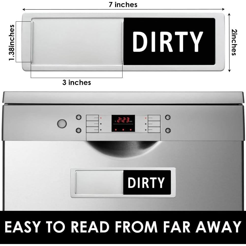 Imán Lavavajillas Limpio Sucio AVYDIIF Plata y Blanco