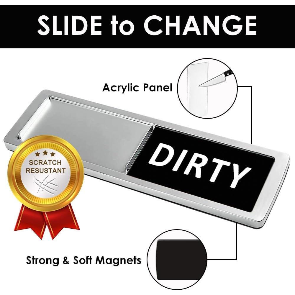 Imán Lavavajillas Limpio Sucio AVYDIIF Plata y Blanco