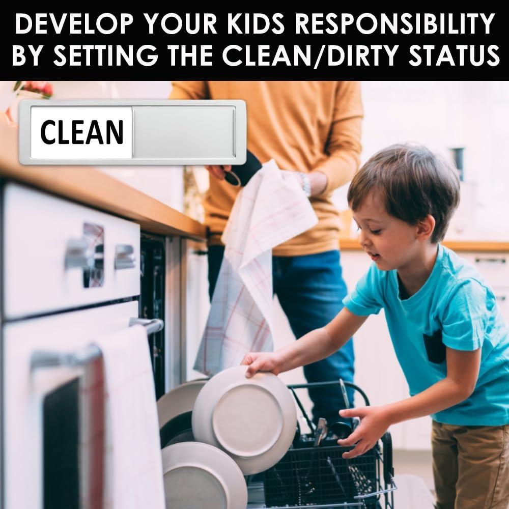 Imán Lavavajillas Limpio Sucio AVYDIIF Plata y Blanco