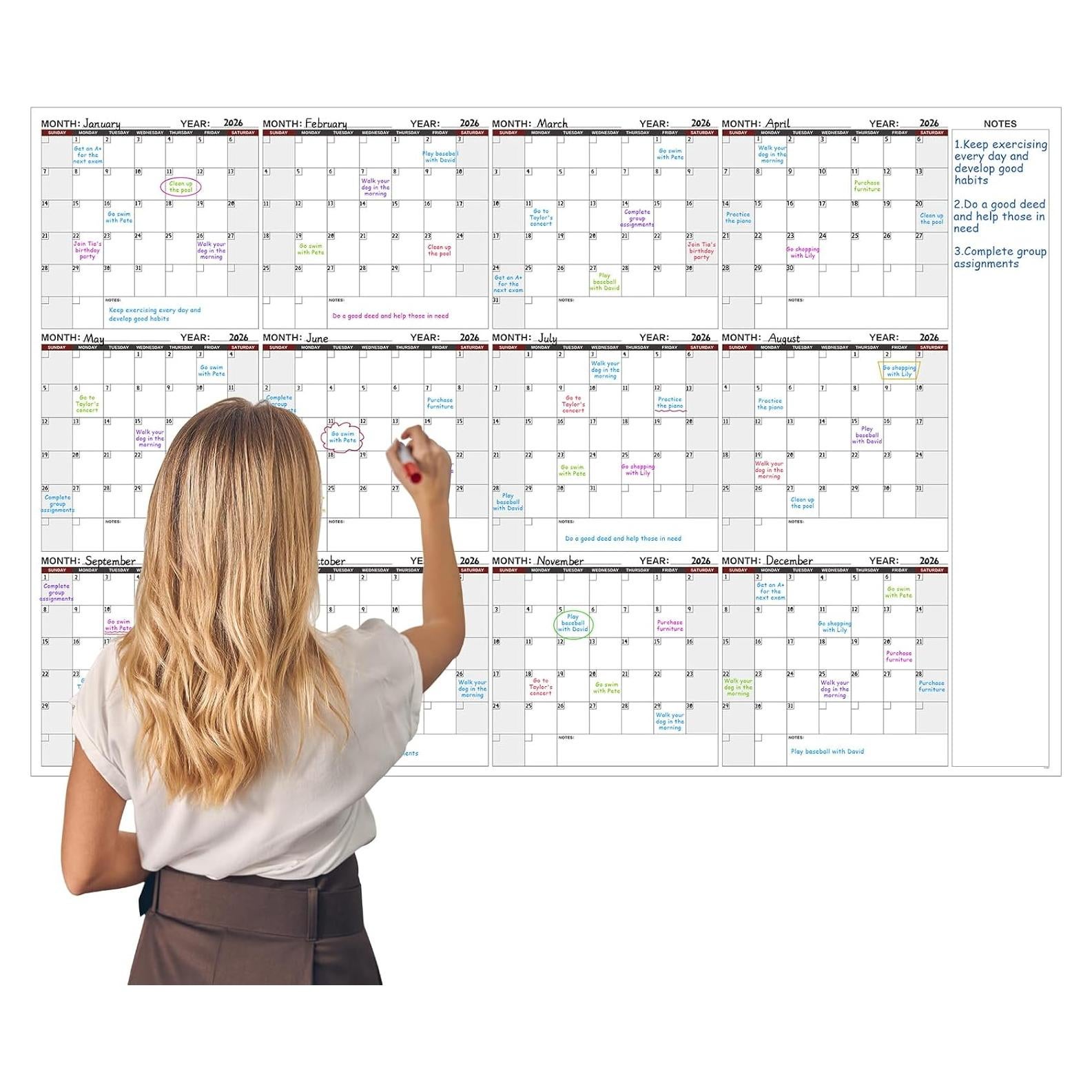 Calendario de Pizarra Borrable Grande MaaIbok 94x147 cm