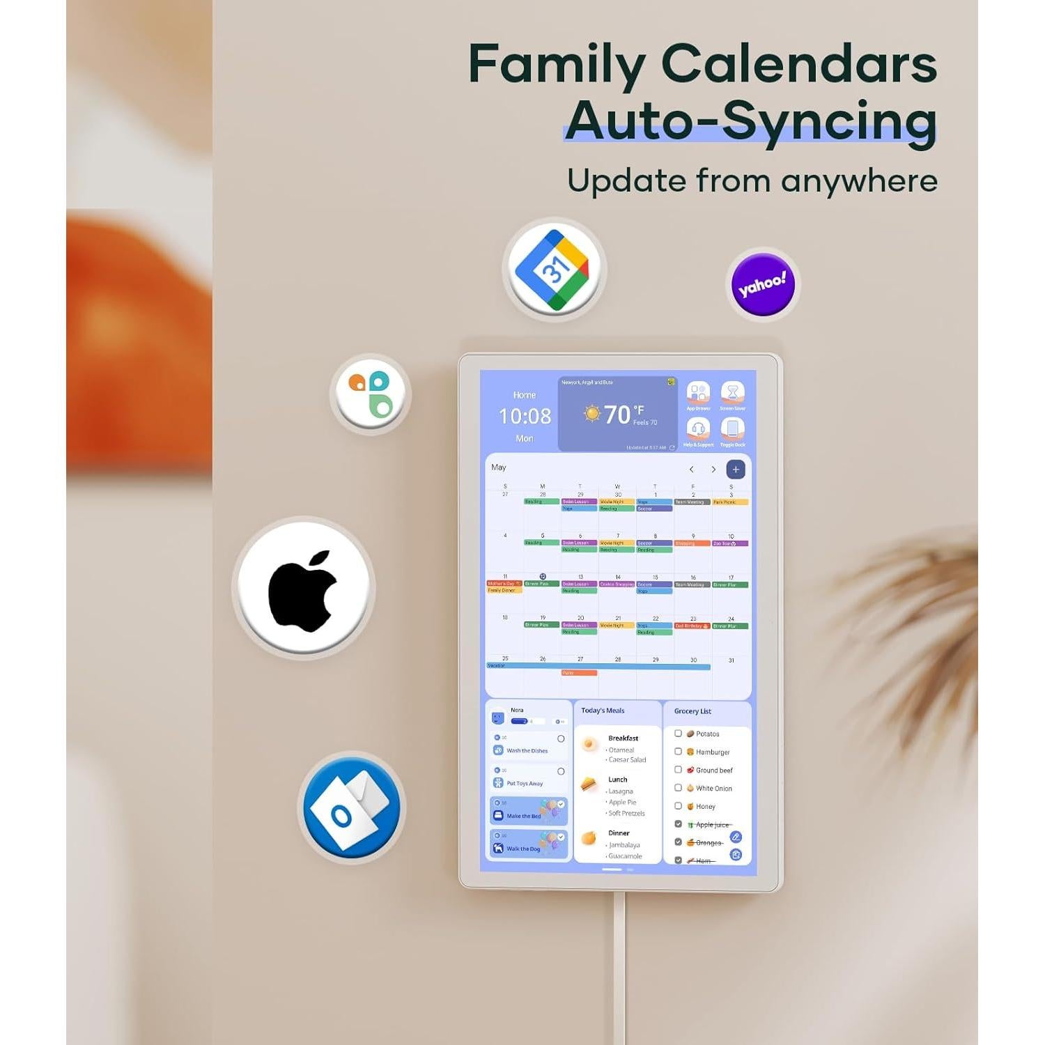 Calendario Digital Cozyla+ 39.6 cm Pantalla Táctil Blanco