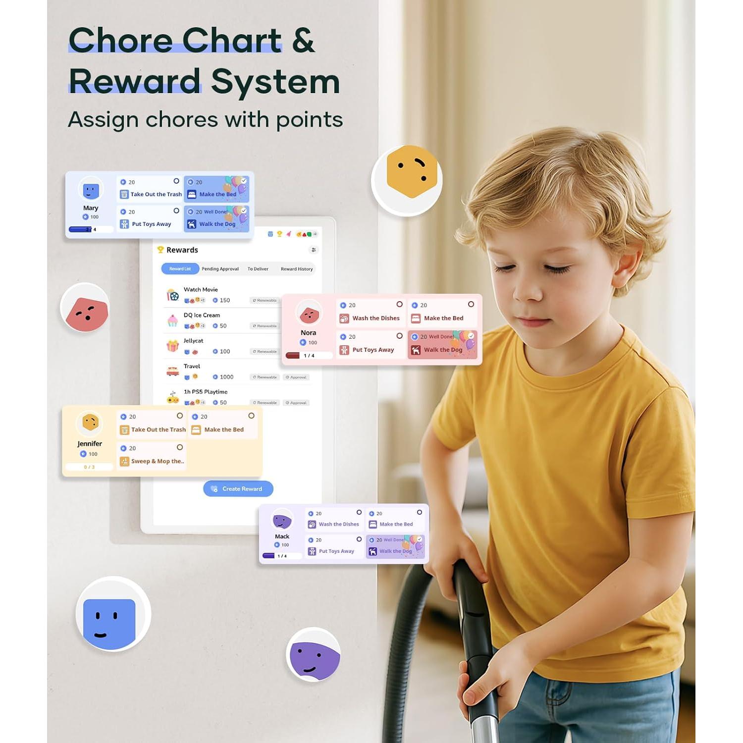 Calendario Digital Cozyla+ 39.6 cm Pantalla Táctil Blanco