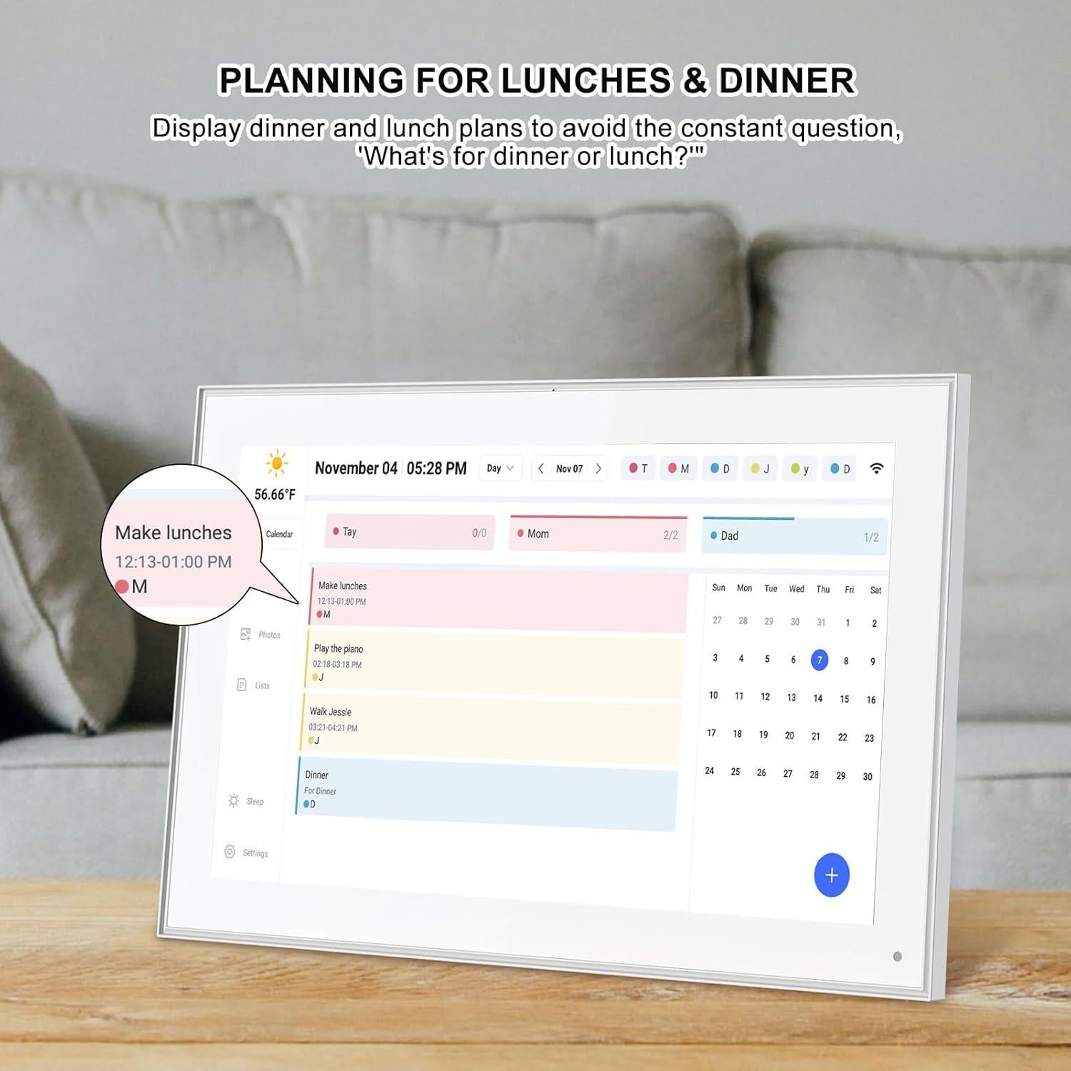 Calendario Digital 15.6" SSA - Planificador Inteligente WiFi FHD