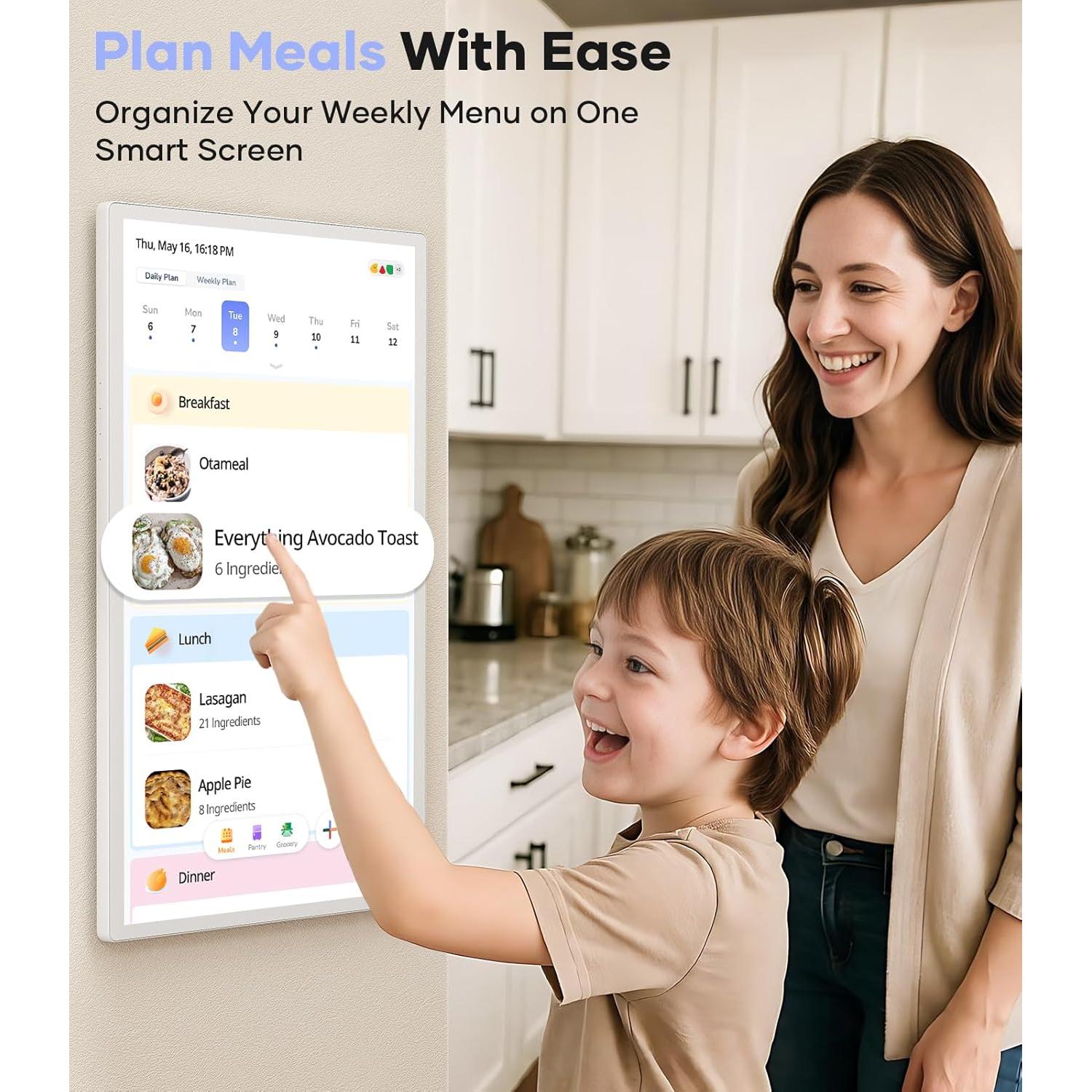 Calendario Digital Cozyla+ 60.96 cm Pared Blanco Táctil