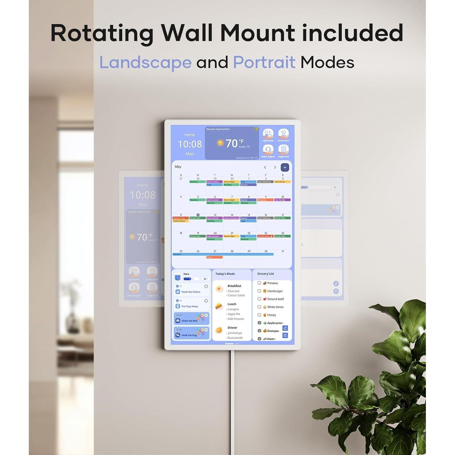 Calendario Digital Cozyla+ 60.96 cm Pared Blanco Táctil