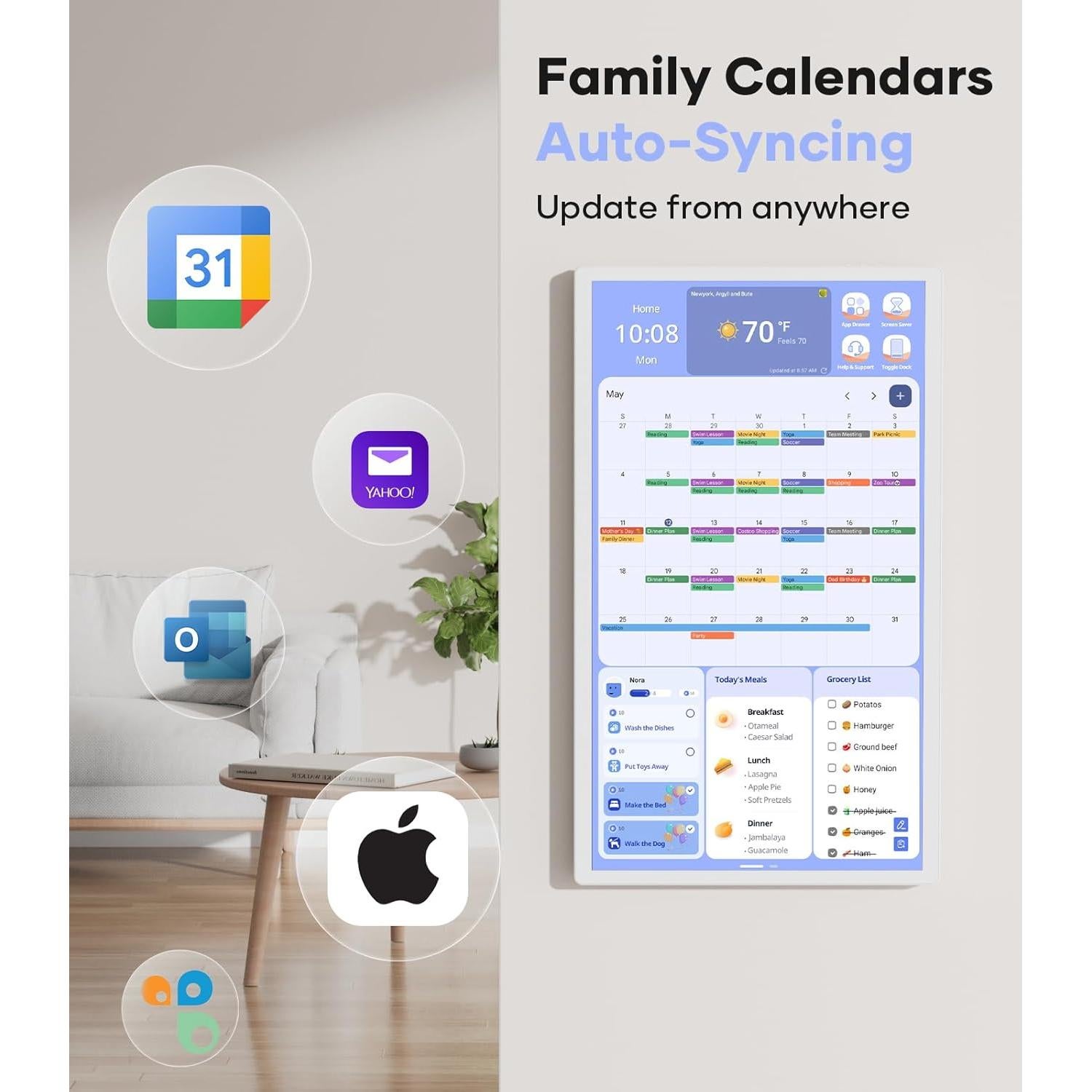 Calendario Digital Cozyla+ 32" Pantalla Táctil Blanco