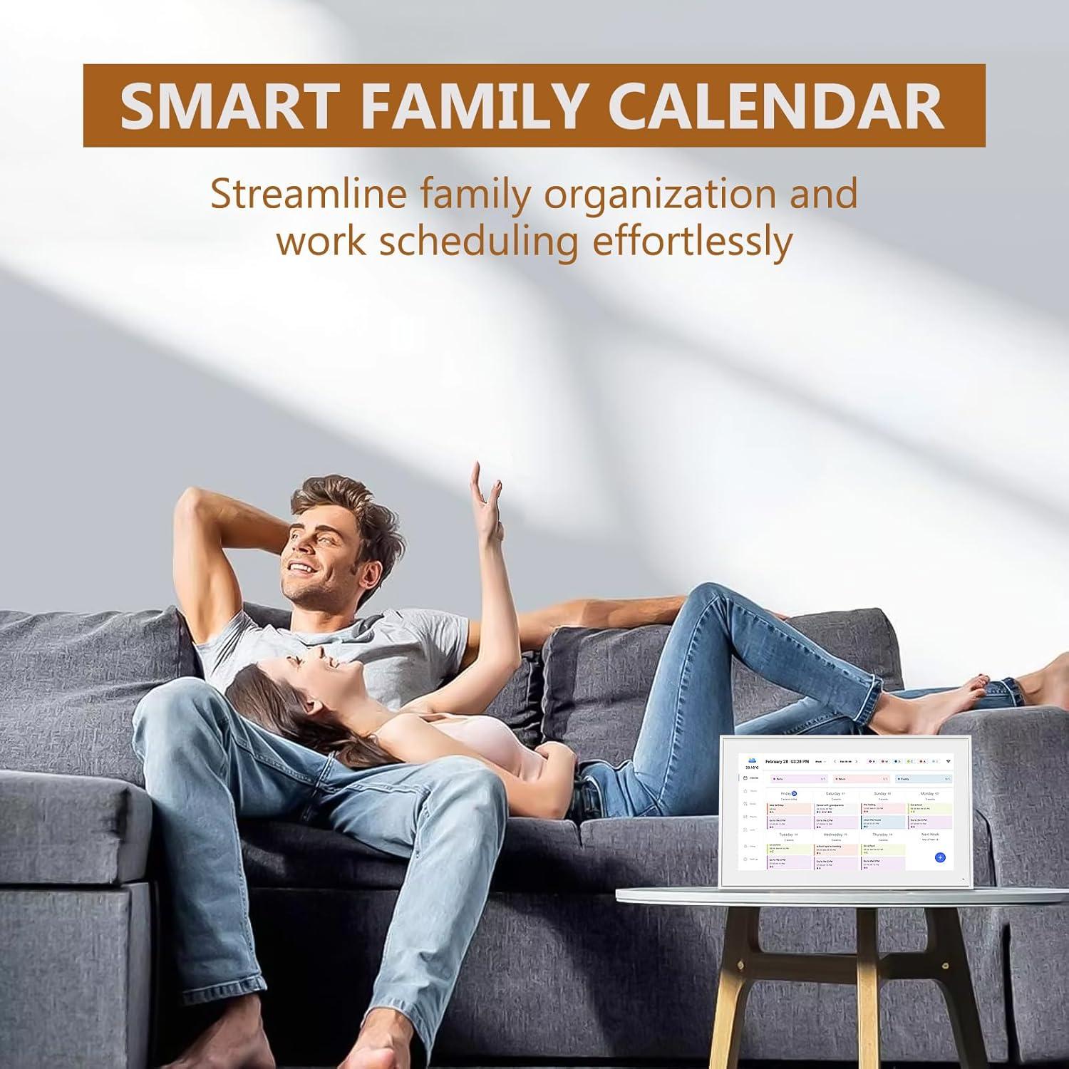 Calendario Digital 10.1" Herncptar Pantalla Táctil WiFi Blanco