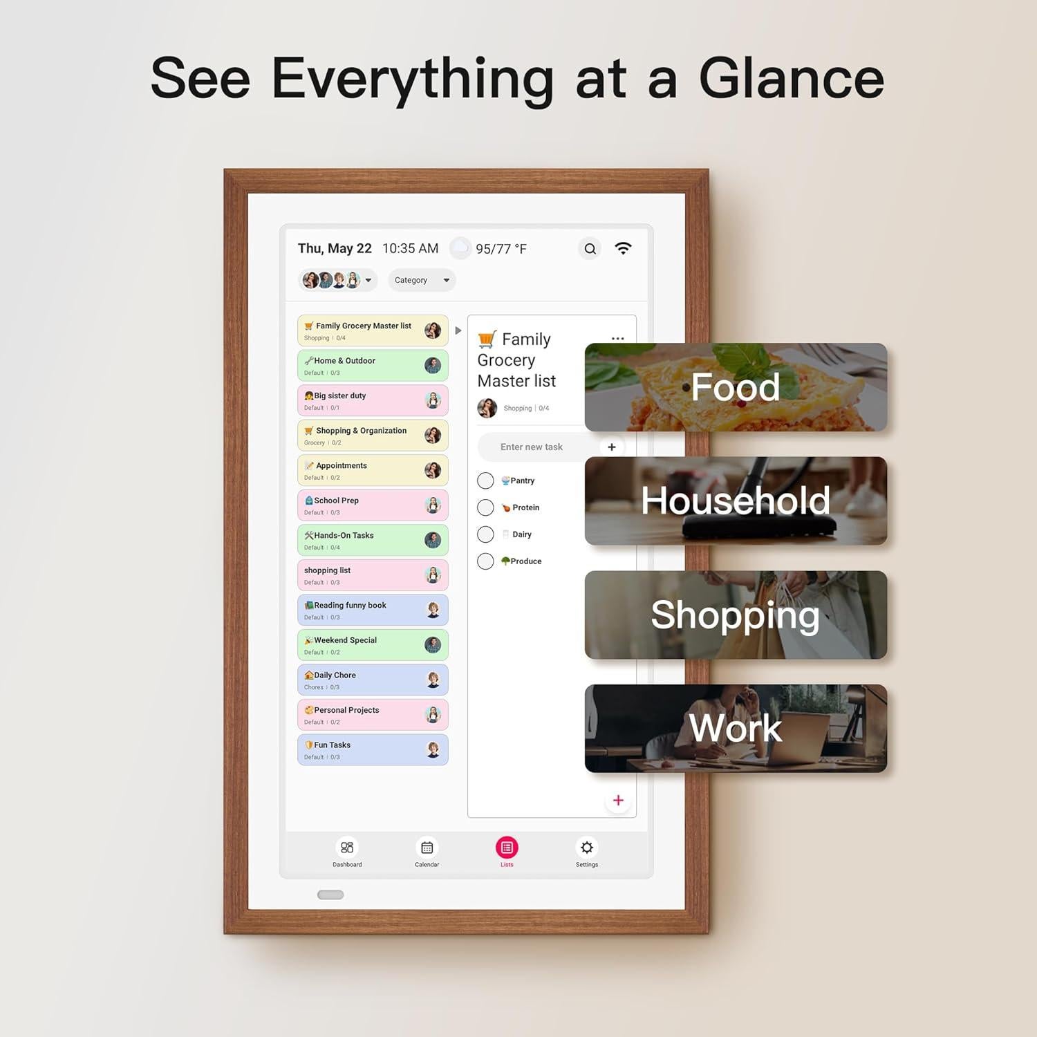 Calendario Digital de Pared 21.5" BIGASUO Táctil HD