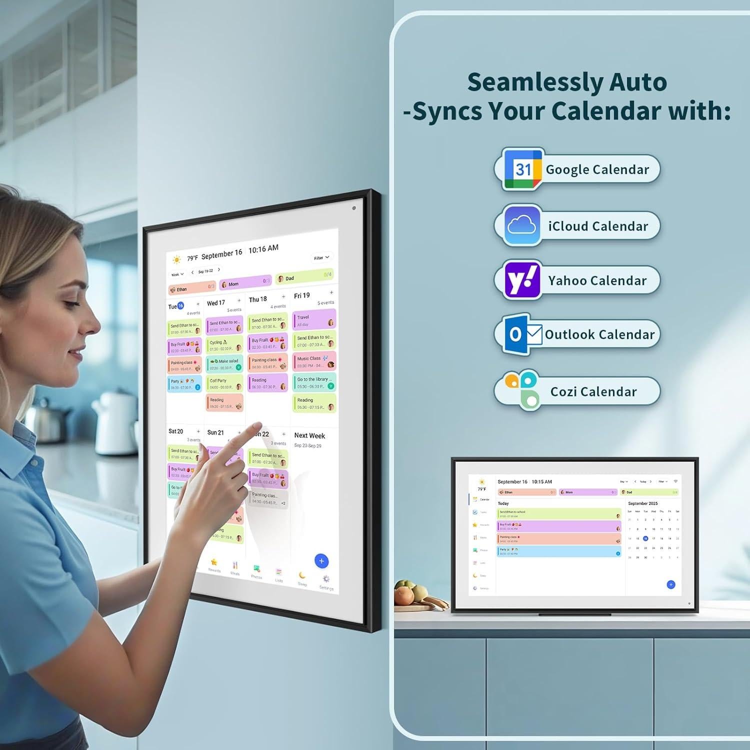 Calendario Digital WiFi Canupdog 21.5" Pantalla Táctil HD