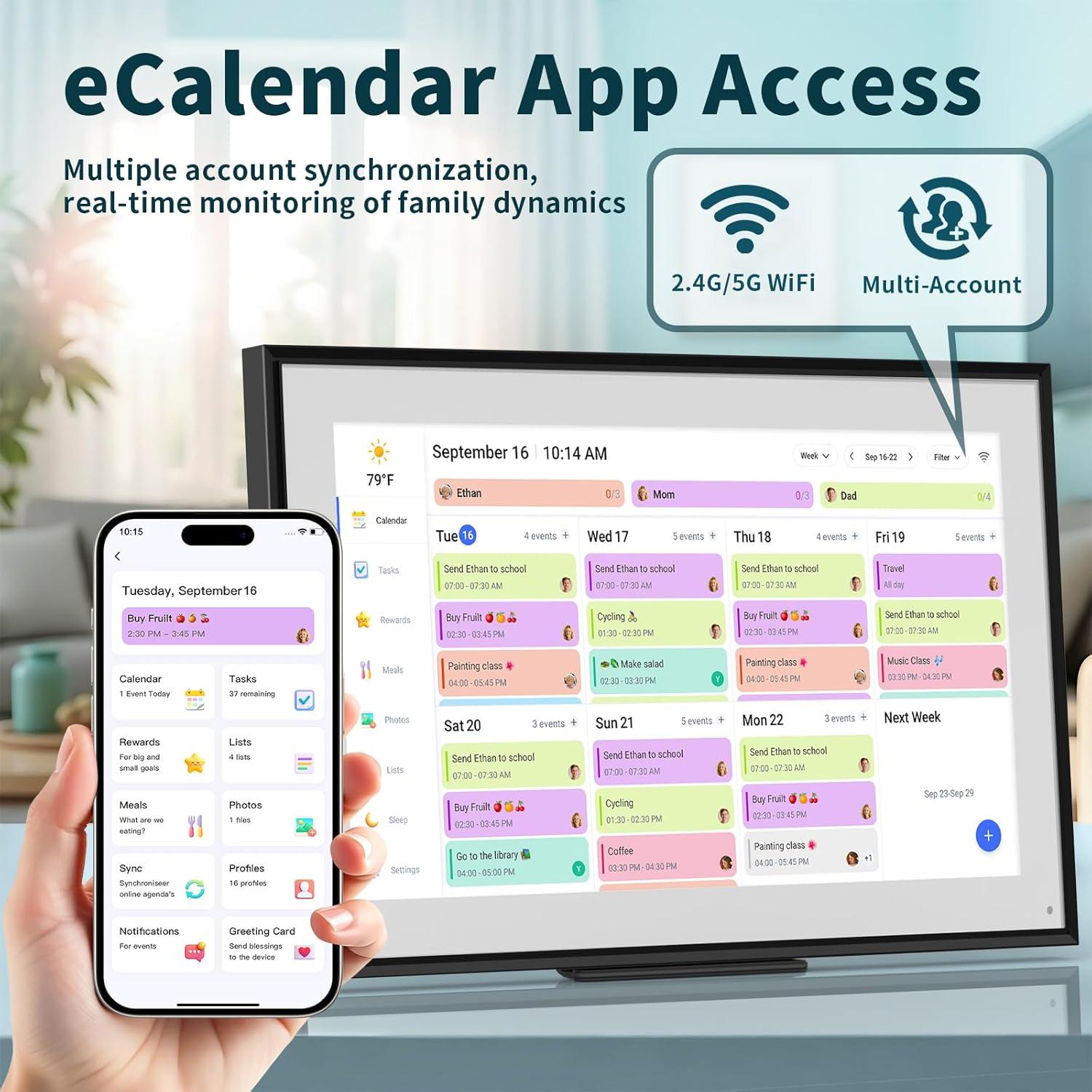 Calendario Digital WiFi Canupdog 21.5" Pantalla Táctil HD