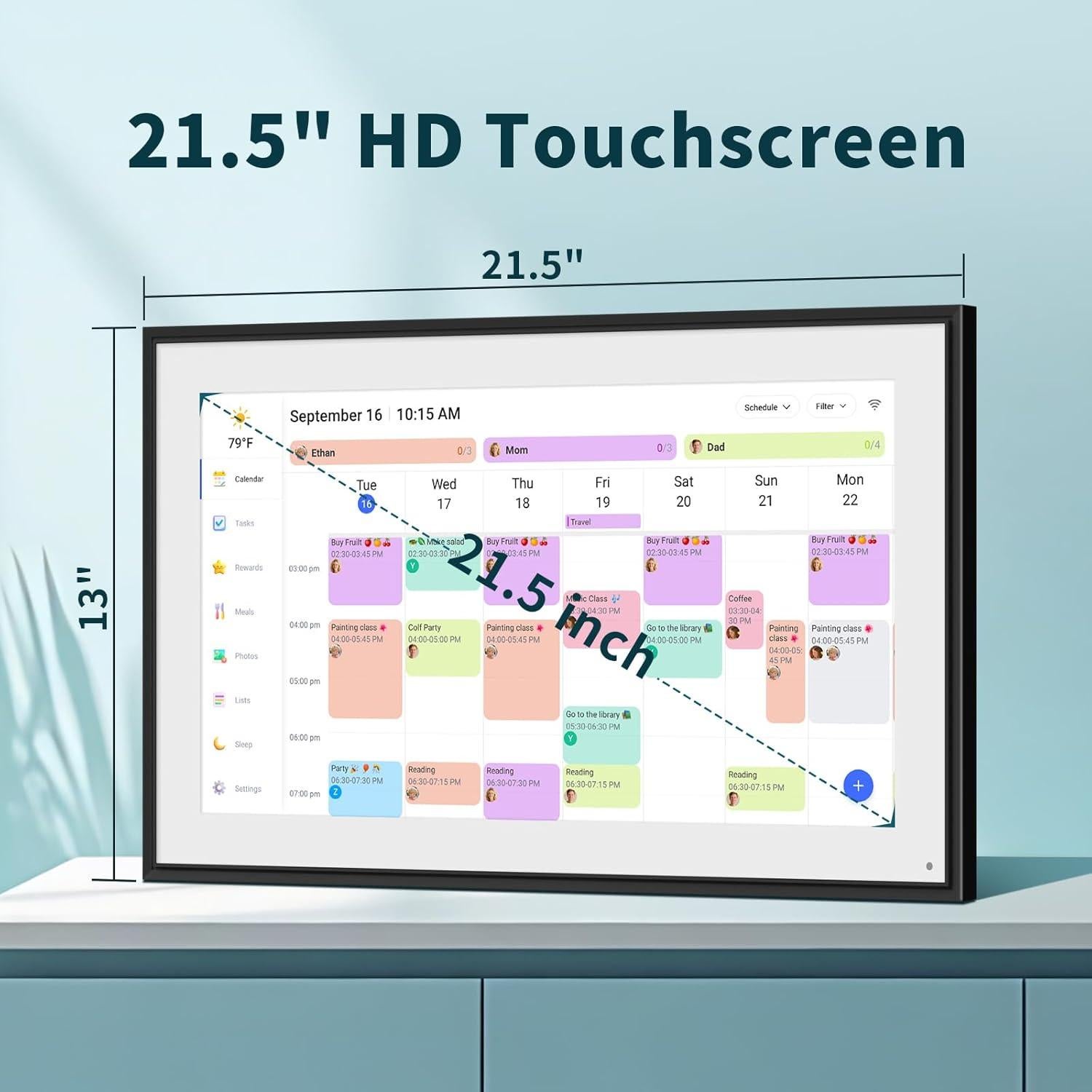 Calendario Digital WiFi Canupdog 21.5" Pantalla Táctil HD