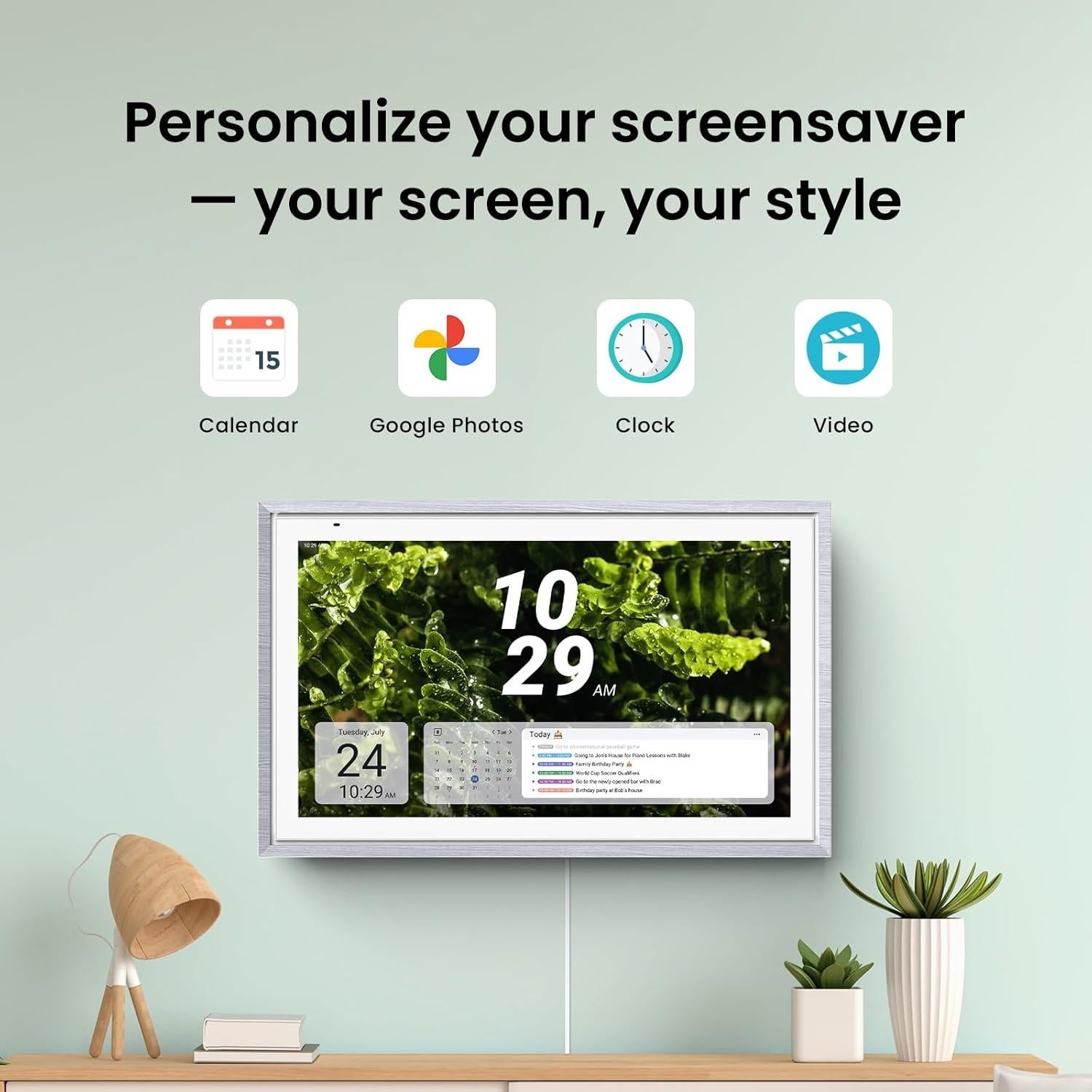 Calendario Digital ApoloSign 15.6" Pantalla Táctil HD Madera Gris