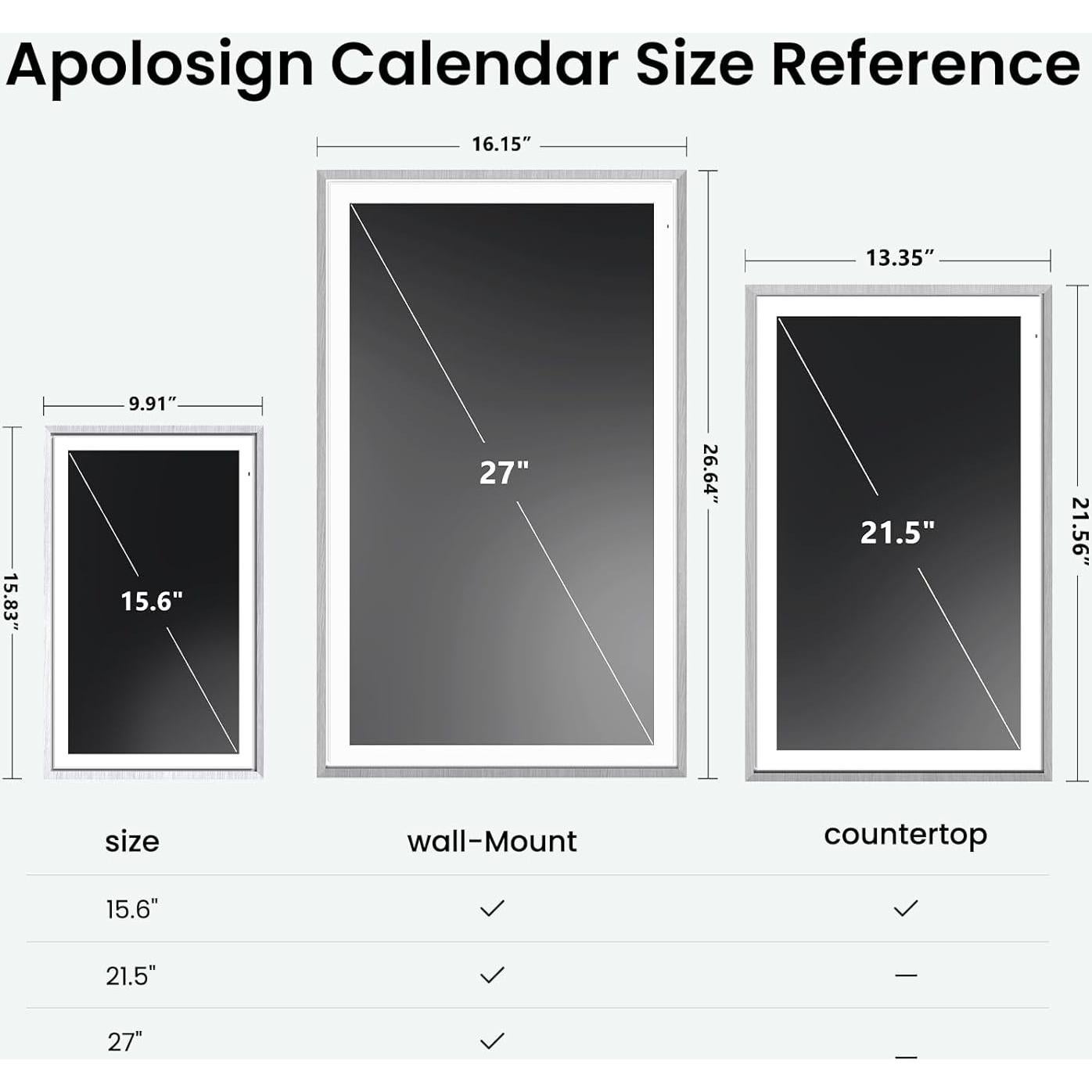 Calendario Digital ApoloSign 15.6" Pantalla Táctil HD Madera Gris
