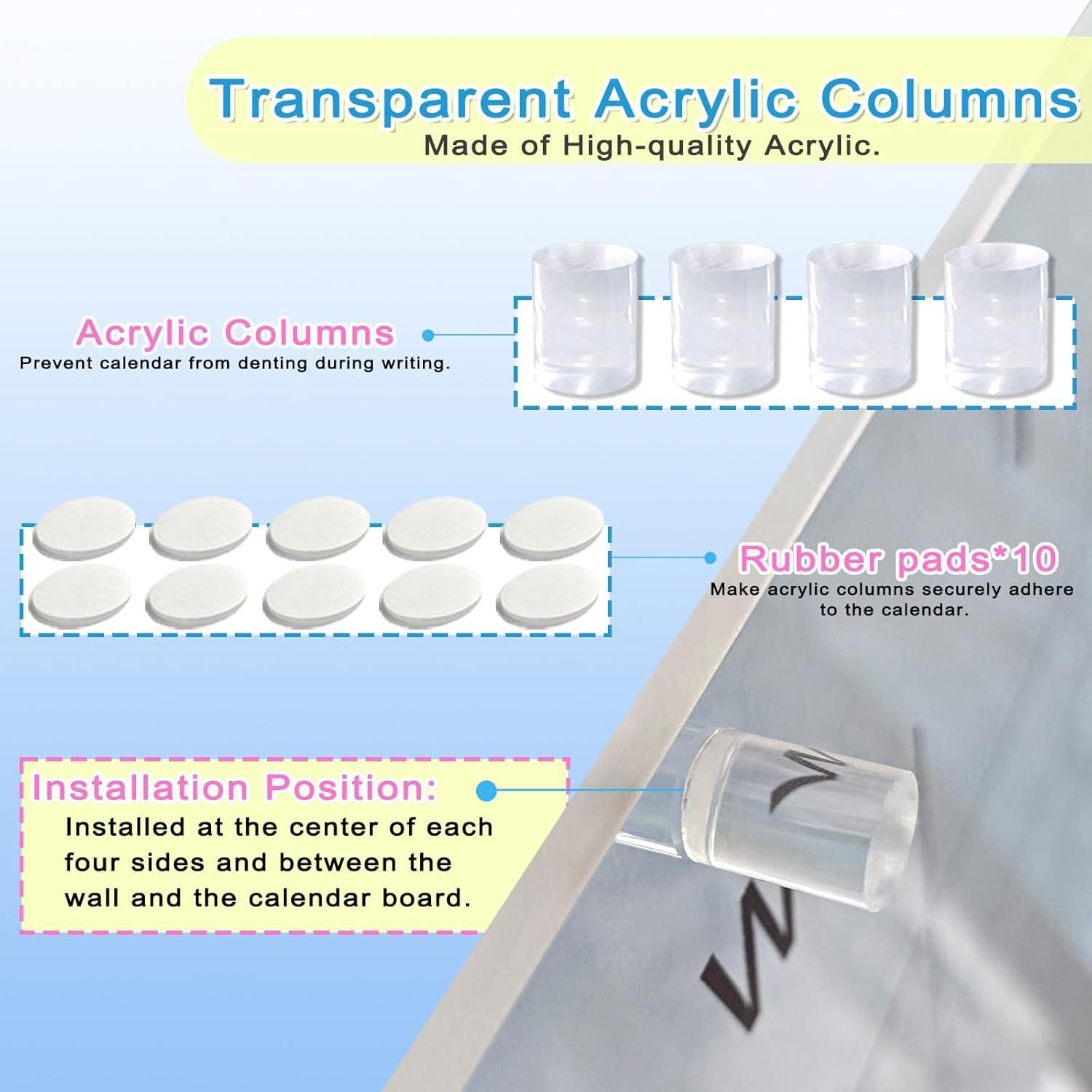 Calendario Acrílico Transparente IJIJIJ 60x40cm Pizarra Mensual