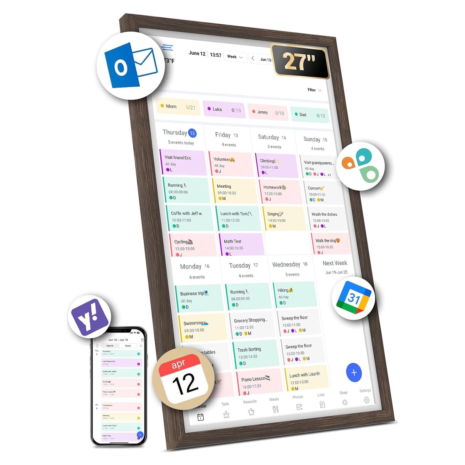 Calendario Digital Familiar BSIMB 27" Pantalla Táctil 1080P