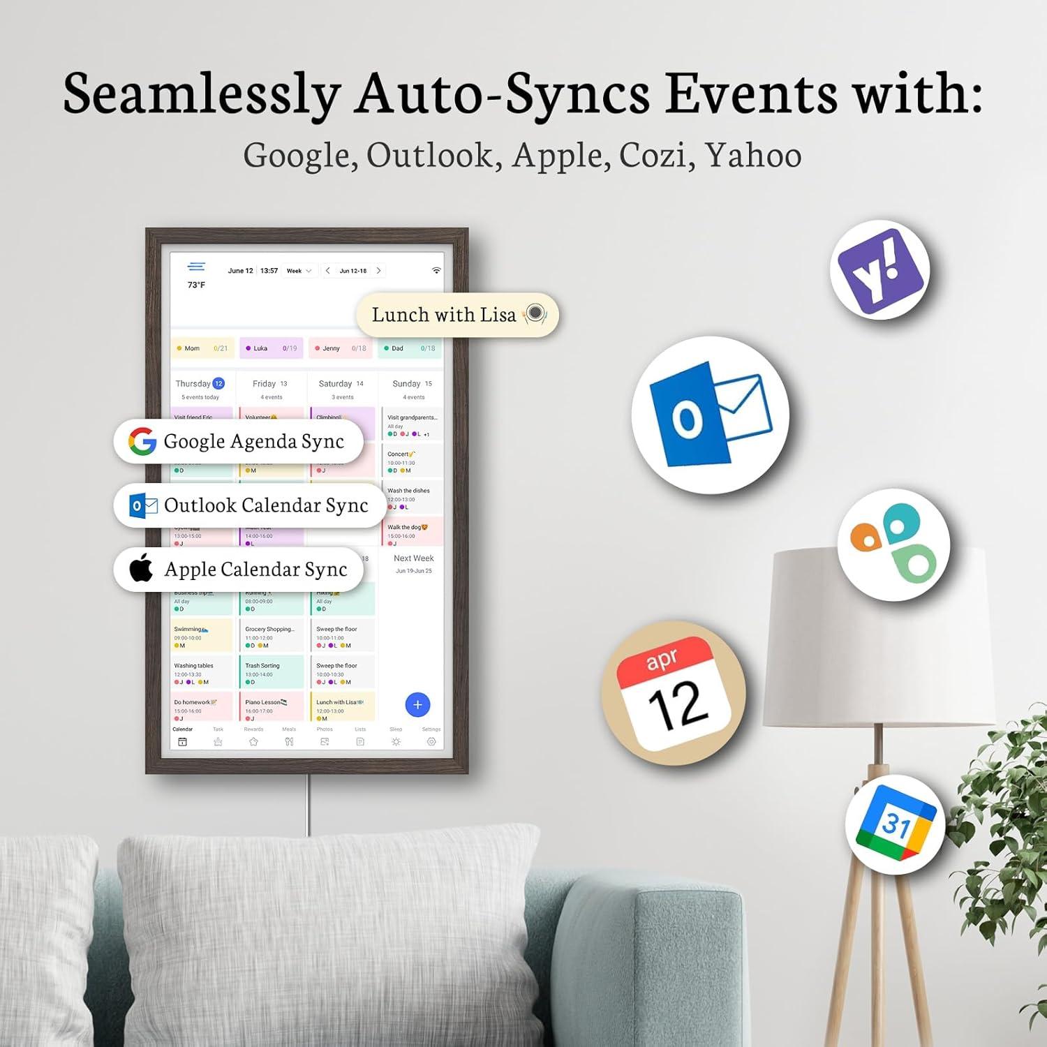 Calendario Digital Familiar BSIMB 27" Pantalla Táctil 1080P