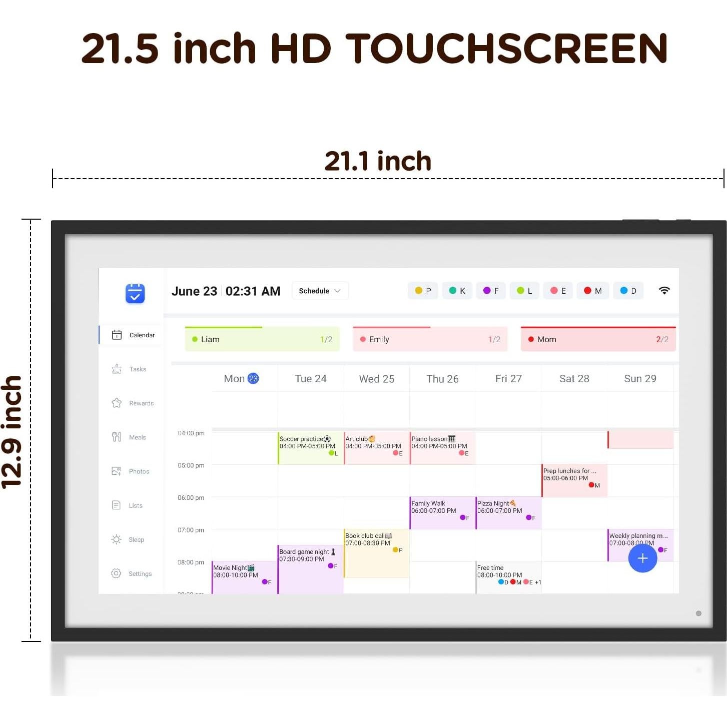 Calendario Digital de Pared 21.5" APOFIAL Full HD 1920x1080