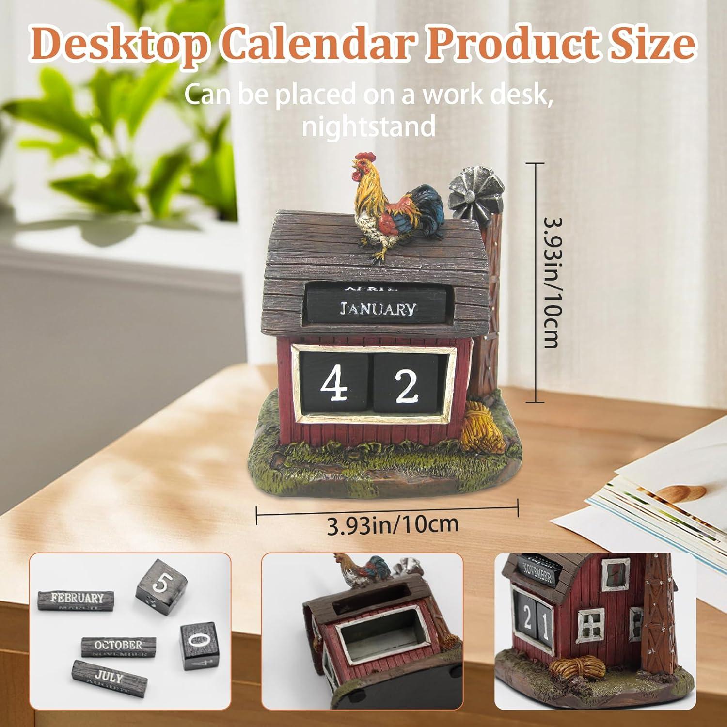 Calendario de Bloques Perpetuo AUSTUFF 10x10 cm Resina Multicolor