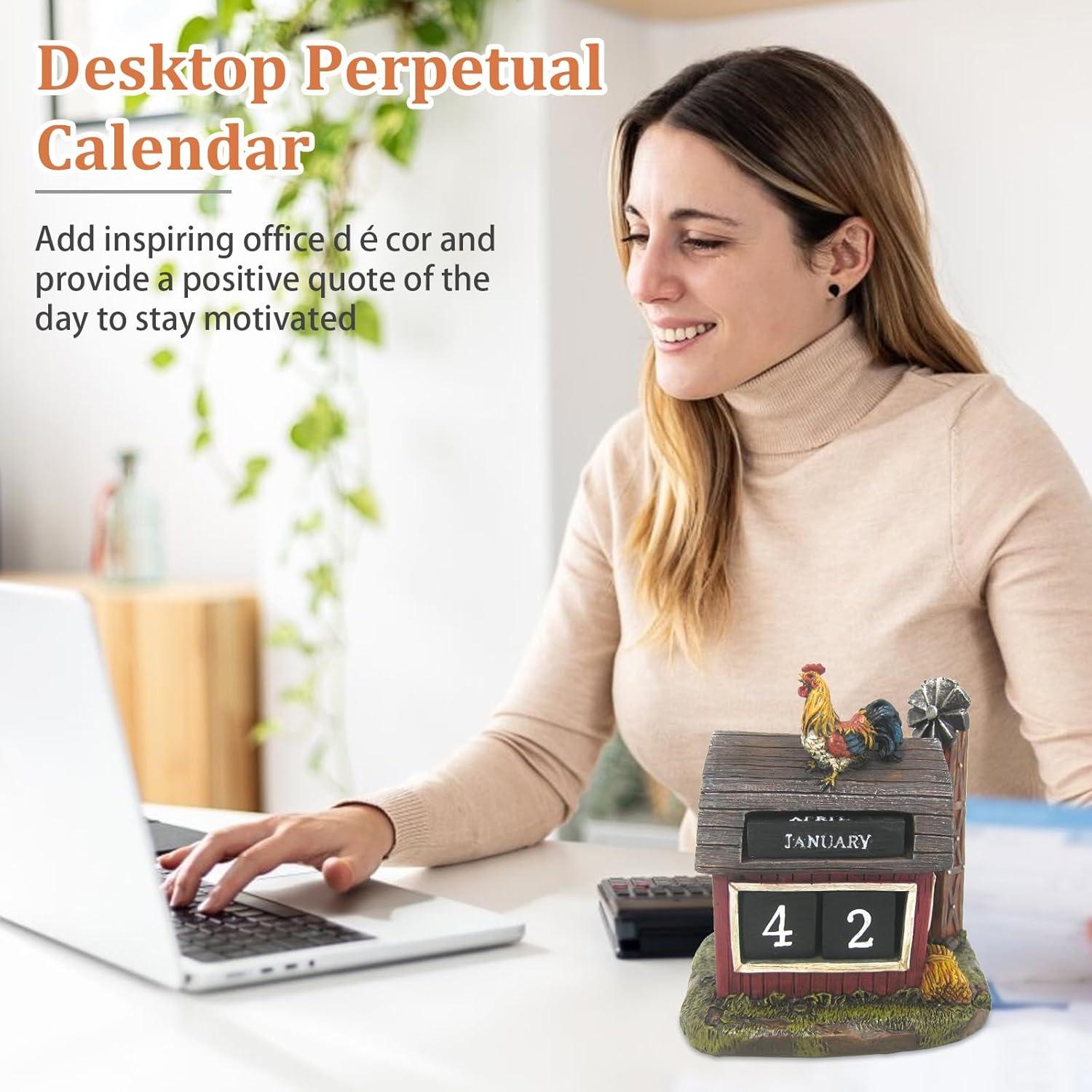 Calendario de Bloques Perpetuo AUSTUFF 10x10 cm Resina Multicolor