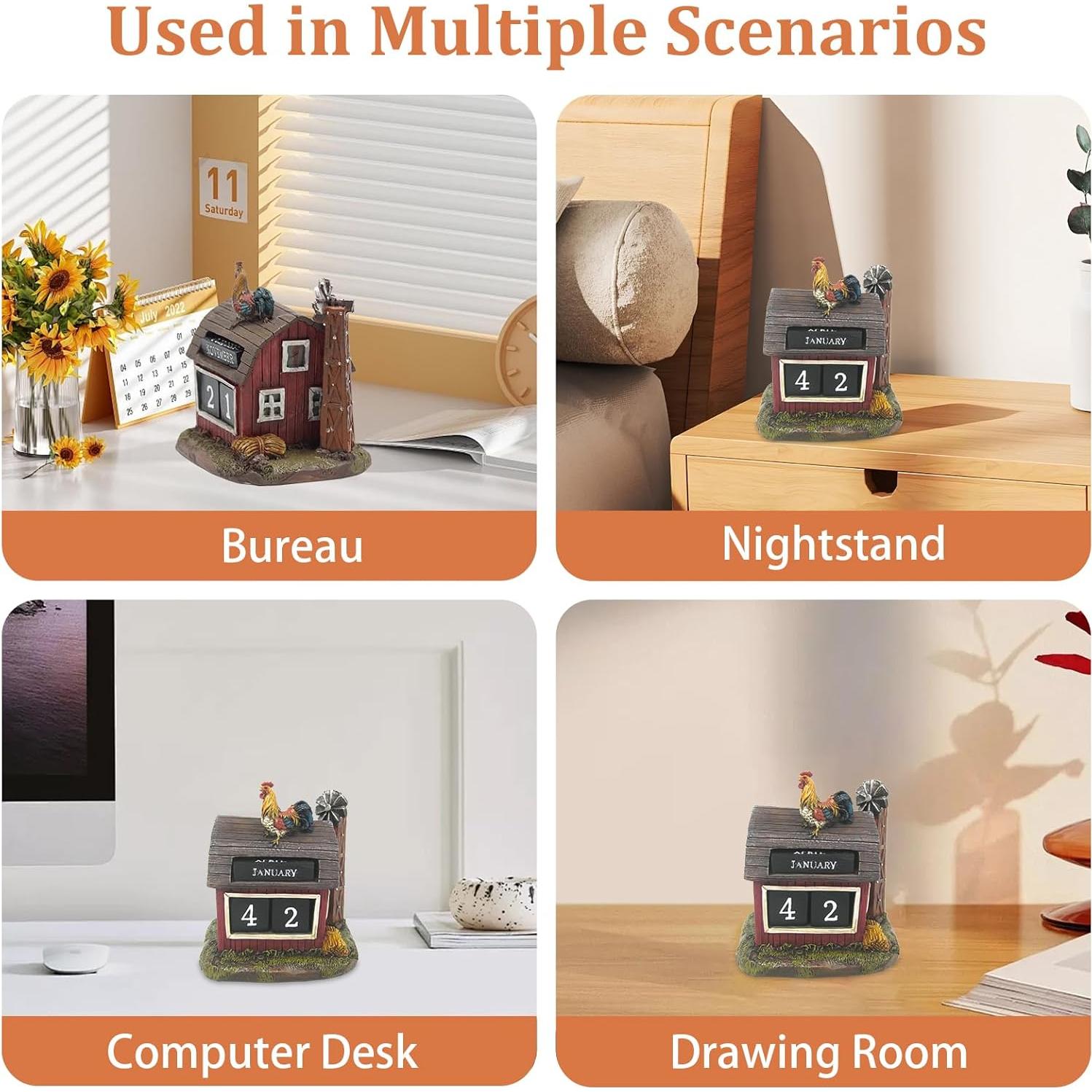 Calendario de Bloques Perpetuo AUSTUFF 10x10 cm Resina Multicolor