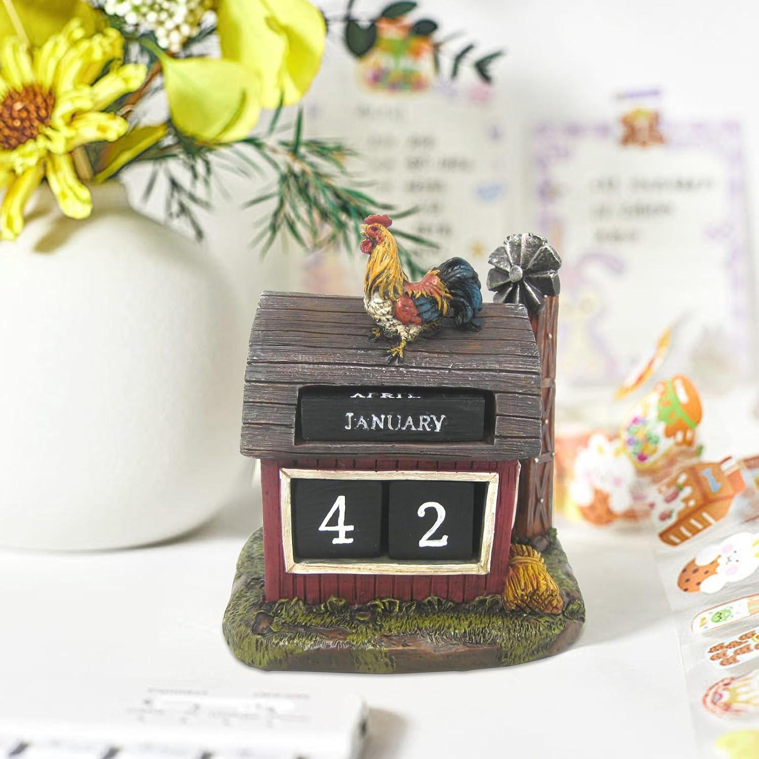 Calendario de Bloques Perpetuo AUSTUFF 10x10 cm Resina Multicolor