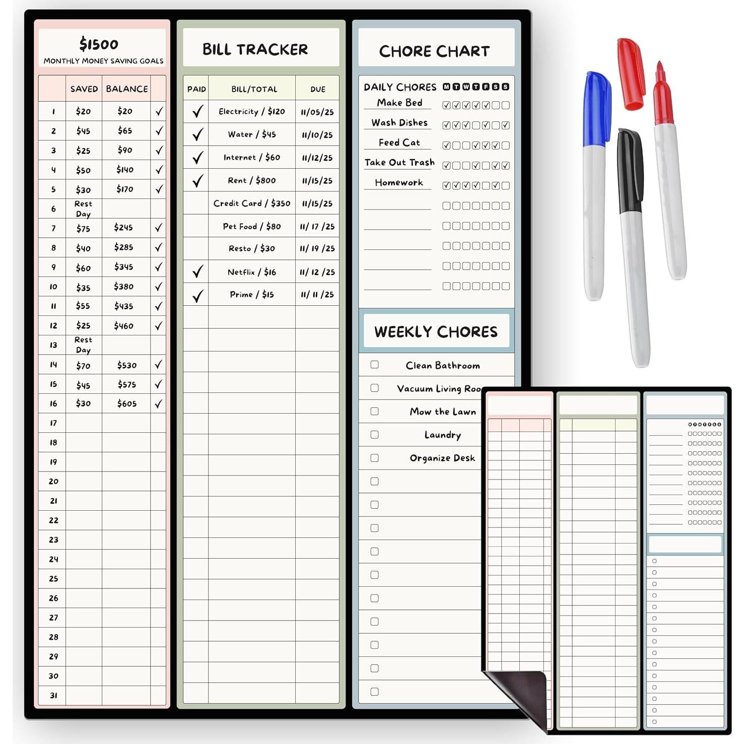 Planificador Magnético de Presupuesto Sunsella 25.4x35.6 cm