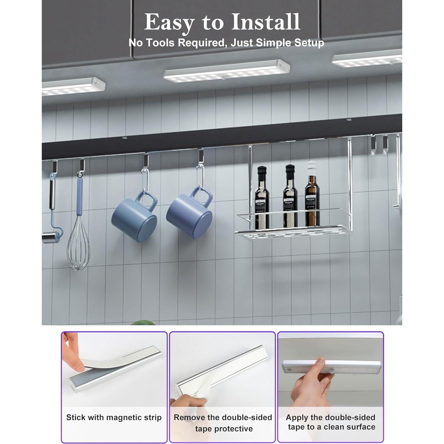 Luces LED Inalámbricas SZOKLED para Debajo del Gabinete - 4 Paquetes