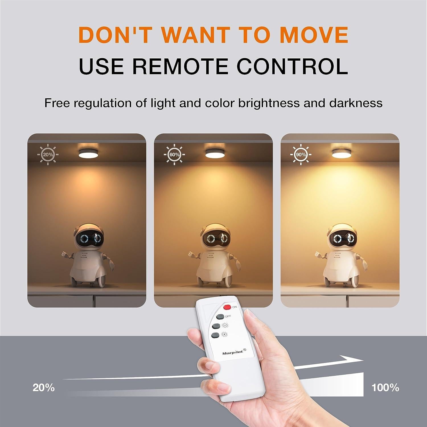 Luces Puck LED MEKKLEON con Control Remoto - 3 Piezas, 1000mAh