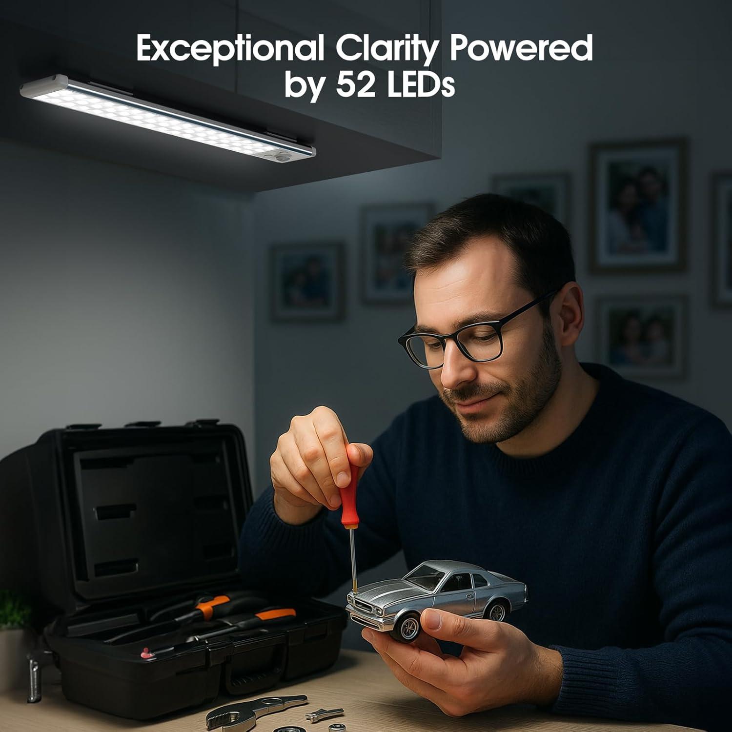 Luces Bajo Gabinete Chasesun 24.4cm LED Inalámbricas USB-C 5 Pzas