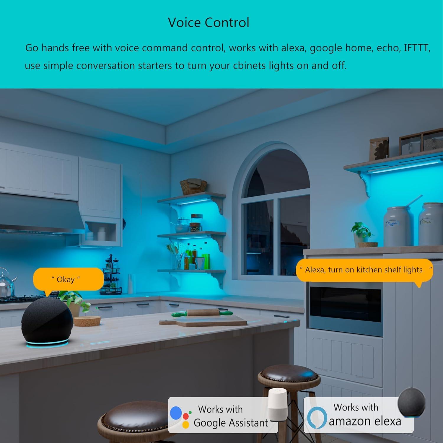 Tira de luces LED inteligente LAMPAOUS RGBCW 6 luces 30.48cm