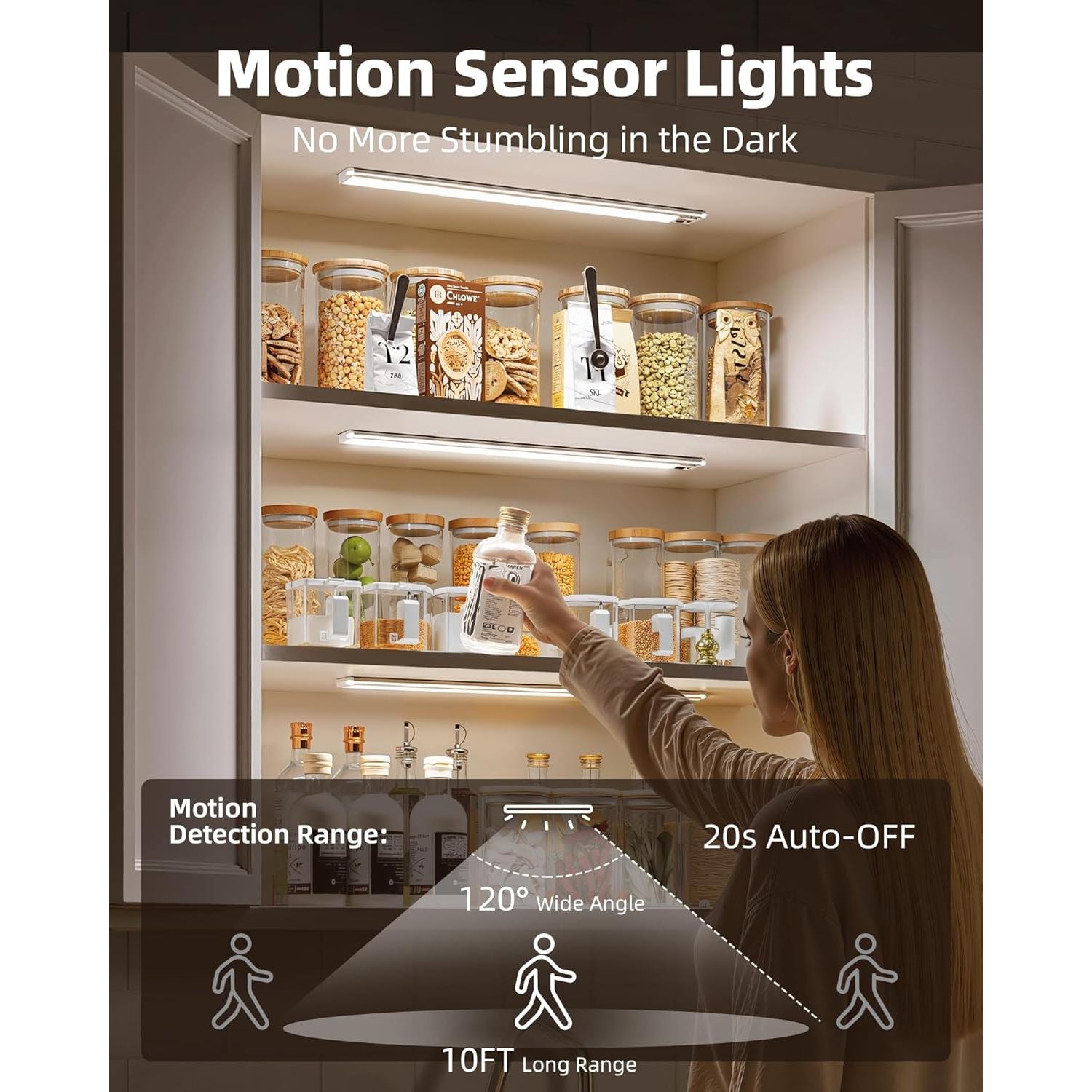 EZVALO Luz Bajo Gabinete 2Pack 36.83cm con Sensor y Control Remoto