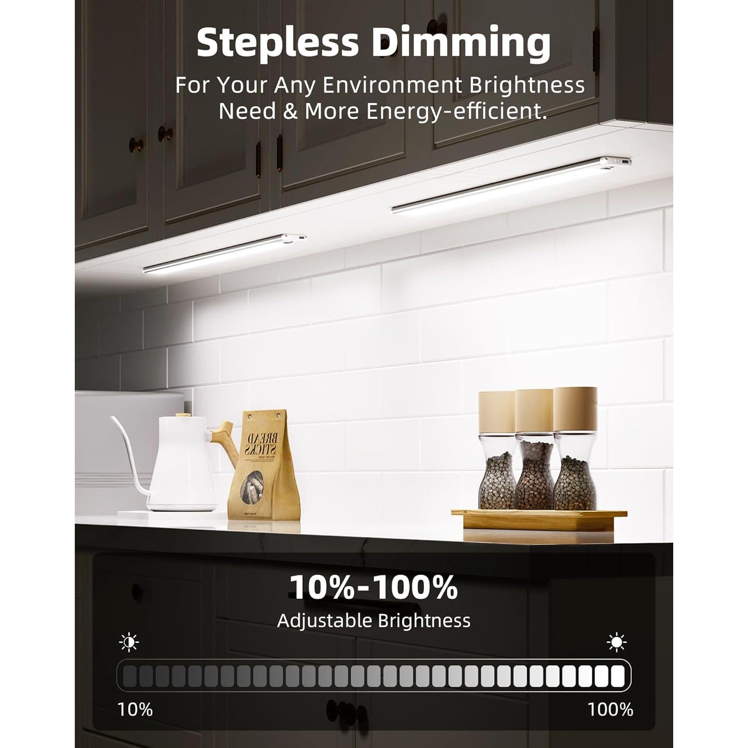 EZVALO Luz Bajo Gabinete 2Pack 36.83cm con Sensor y Control Remoto